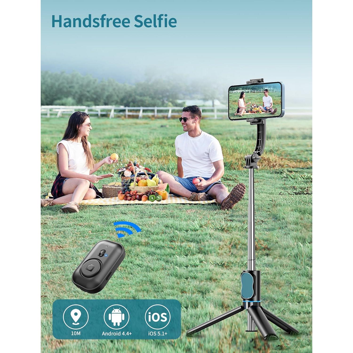 Bastón de Selfie Extensible Qirita 41" (104 cm) con Trípode