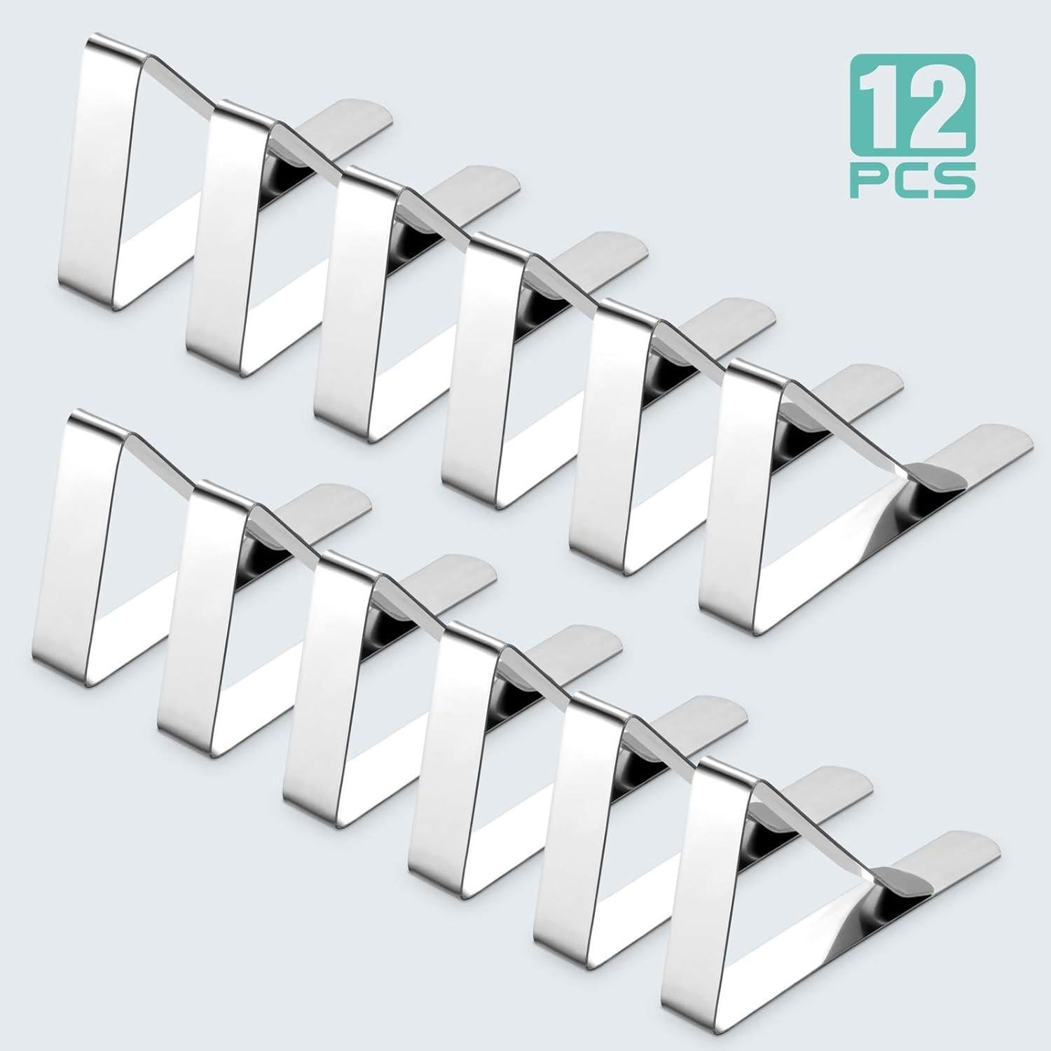 Paquete de 12 Clips para Manteles Ponure - Acero Inoxidable
