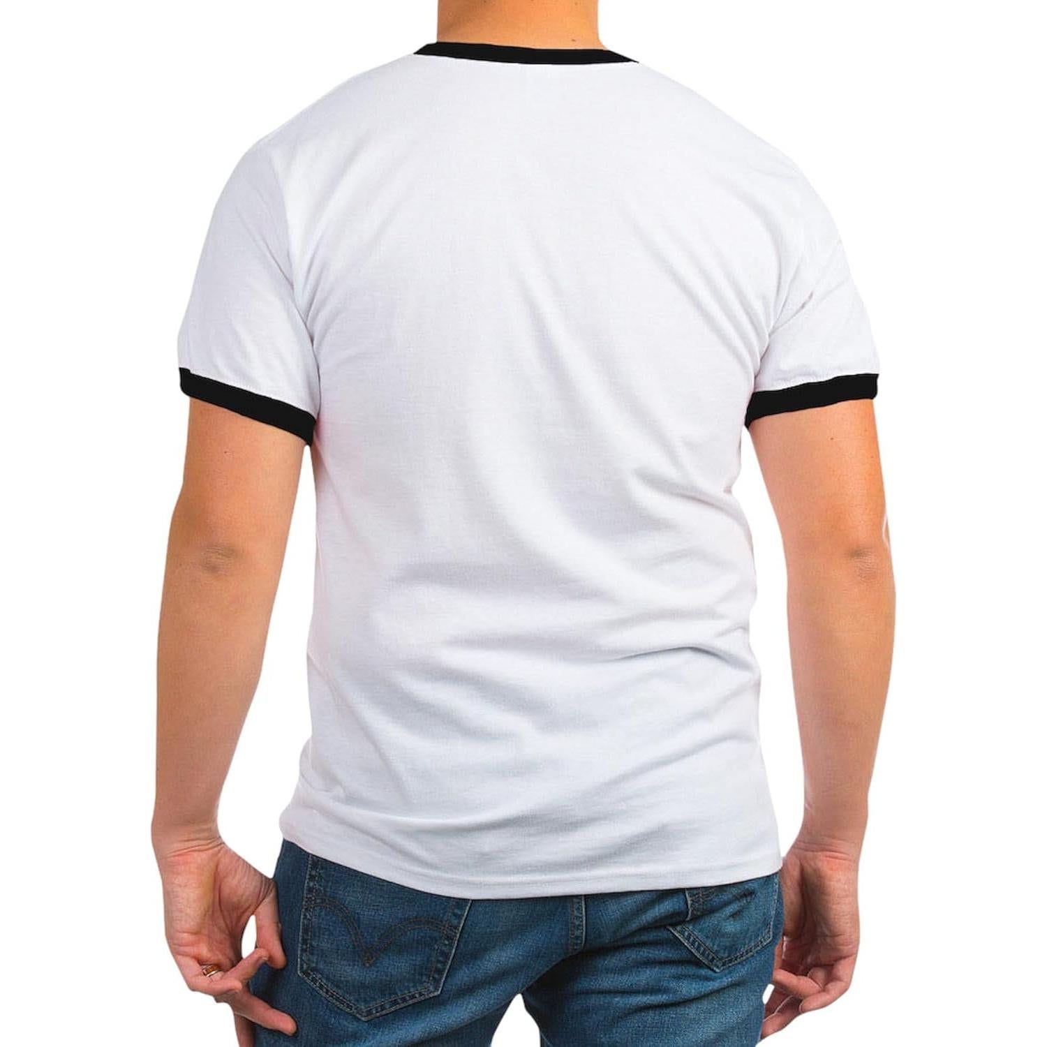 Camiseta Ringer Vintage CafePress 100% Algodón Negro/Blanco