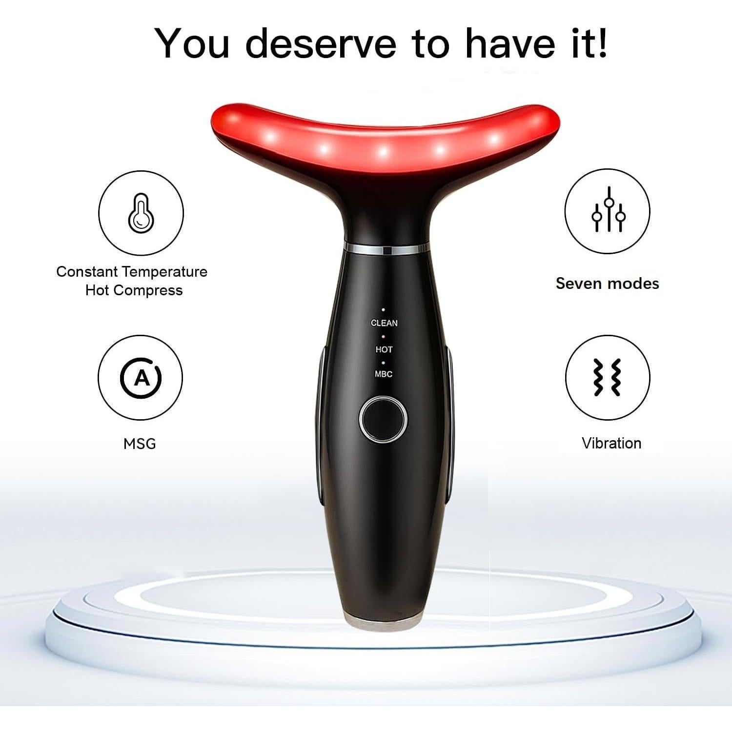 Masajeador Facial TLINNA con Luz Roja y Calor - 7 Colores