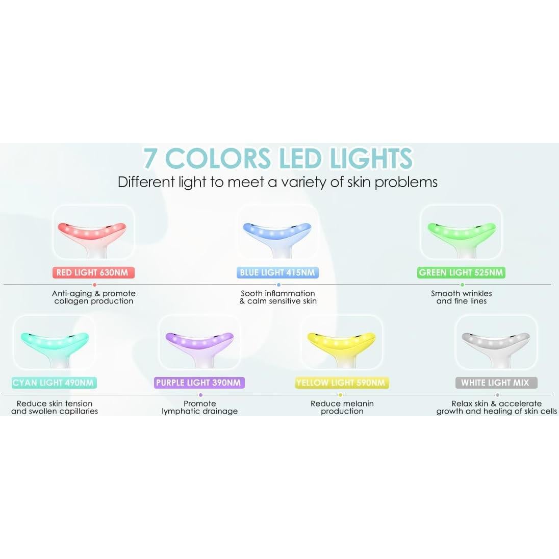 Masajeador Facial TLINNA con Luz Roja y Calor - 7 Colores