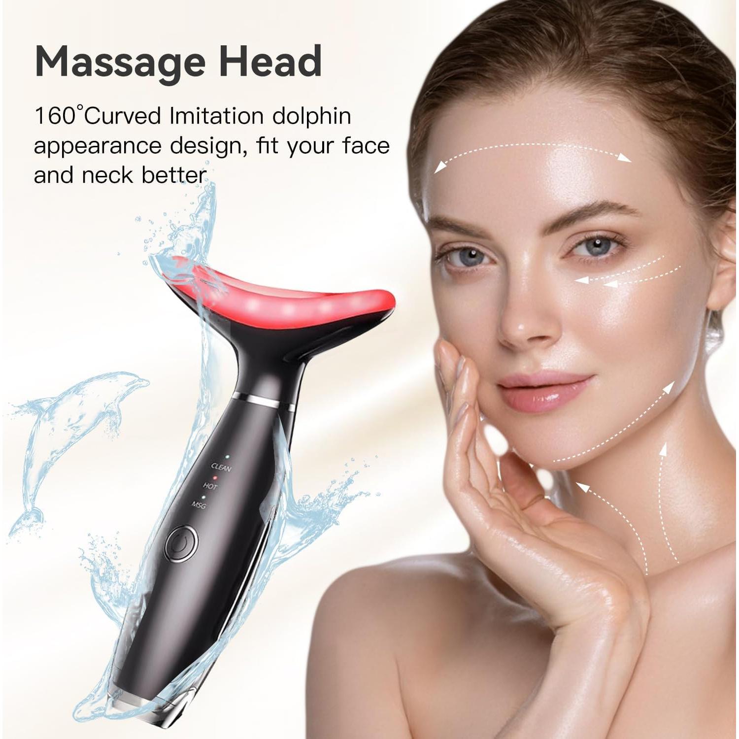 Masajeador Facial TLINNA con Luz Roja y Calor - 7 Colores