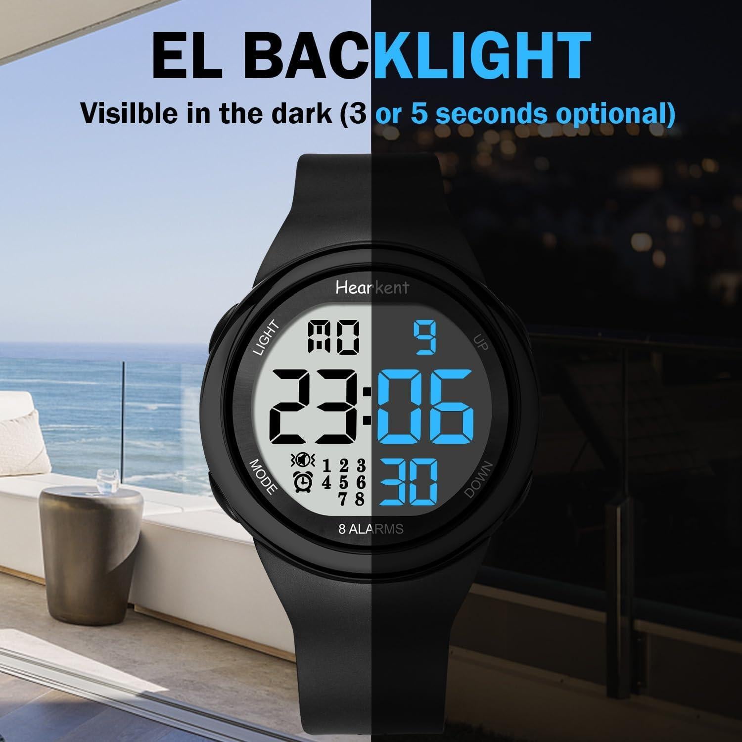 Reloj de Alarma Vibrante Hearkent 2105-8AL Impermeable 50M