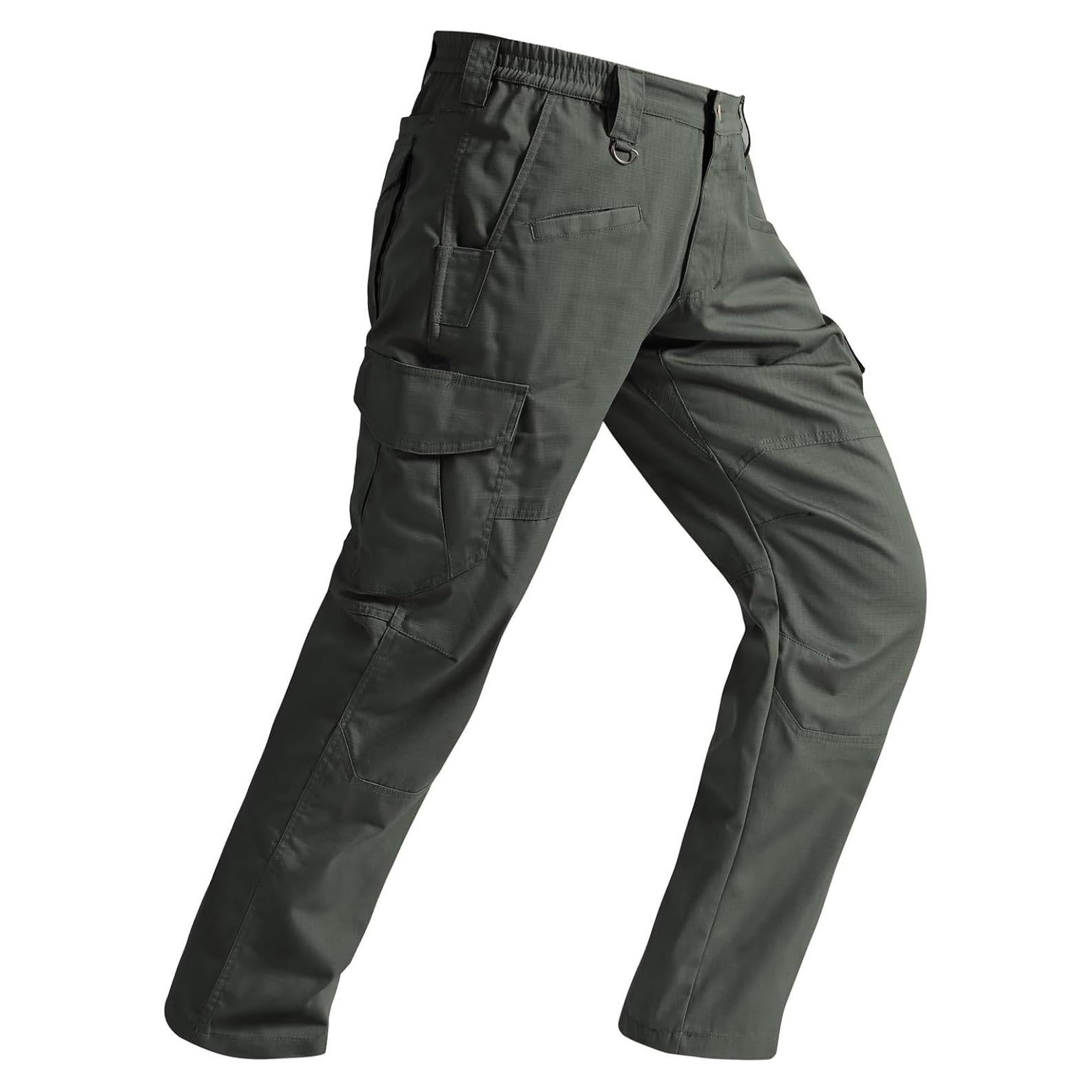 Pantalones Tácticos Hombre SPOSULEI Ripstop 9 Bolsillos Verde Militar
