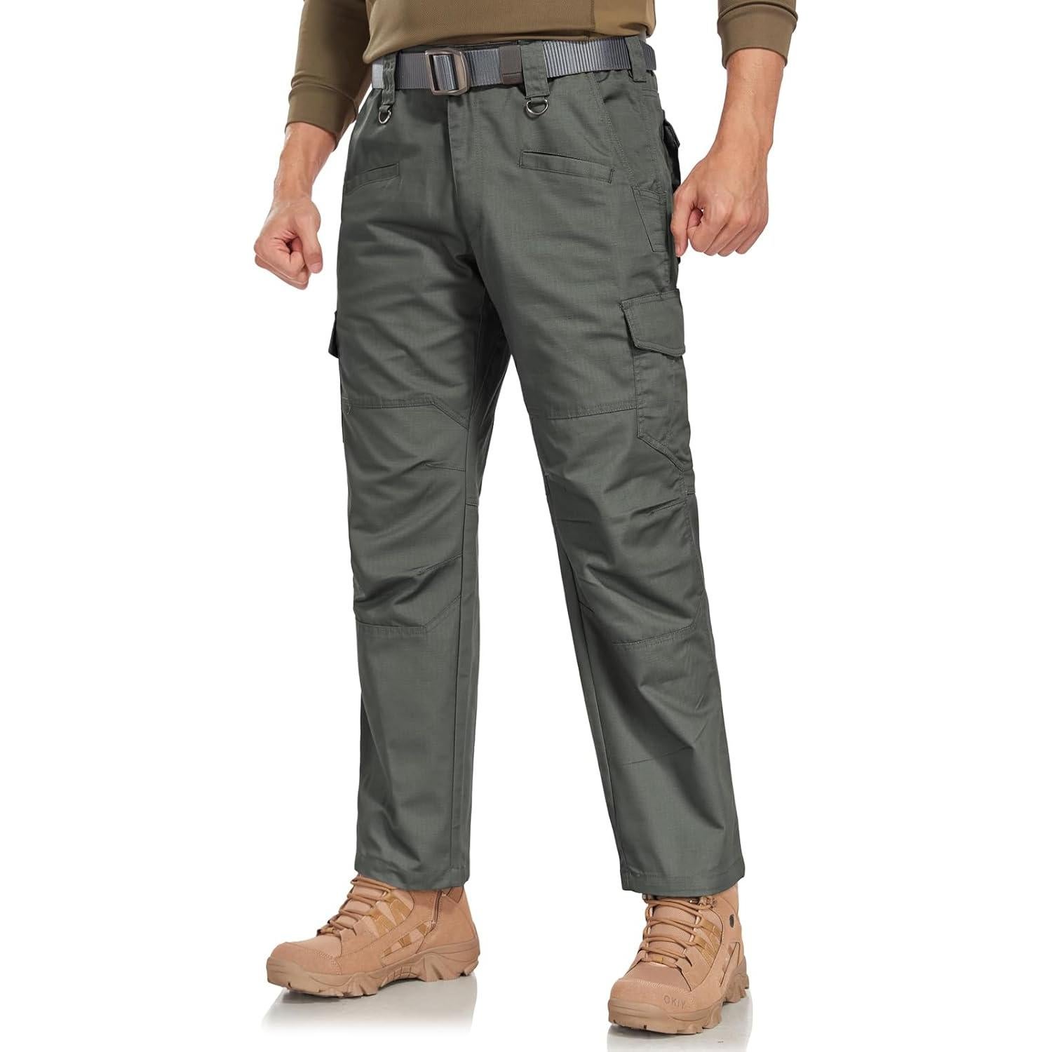 Pantalones Tácticos Hombre SPOSULEI Ripstop 9 Bolsillos Verde Militar