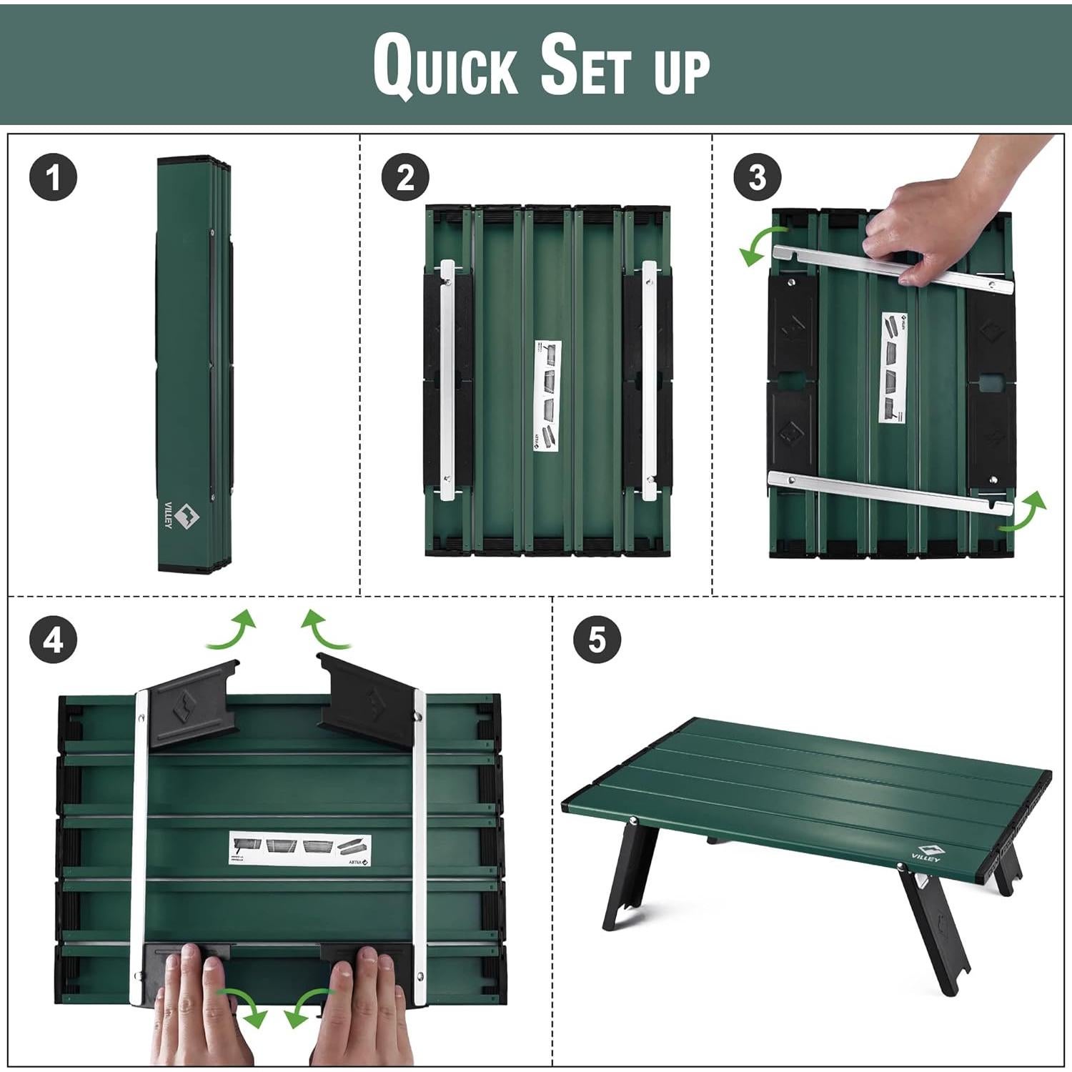 Mesa de Playa Plegable VILLEY Ultraligera 40.64x27.94 cm