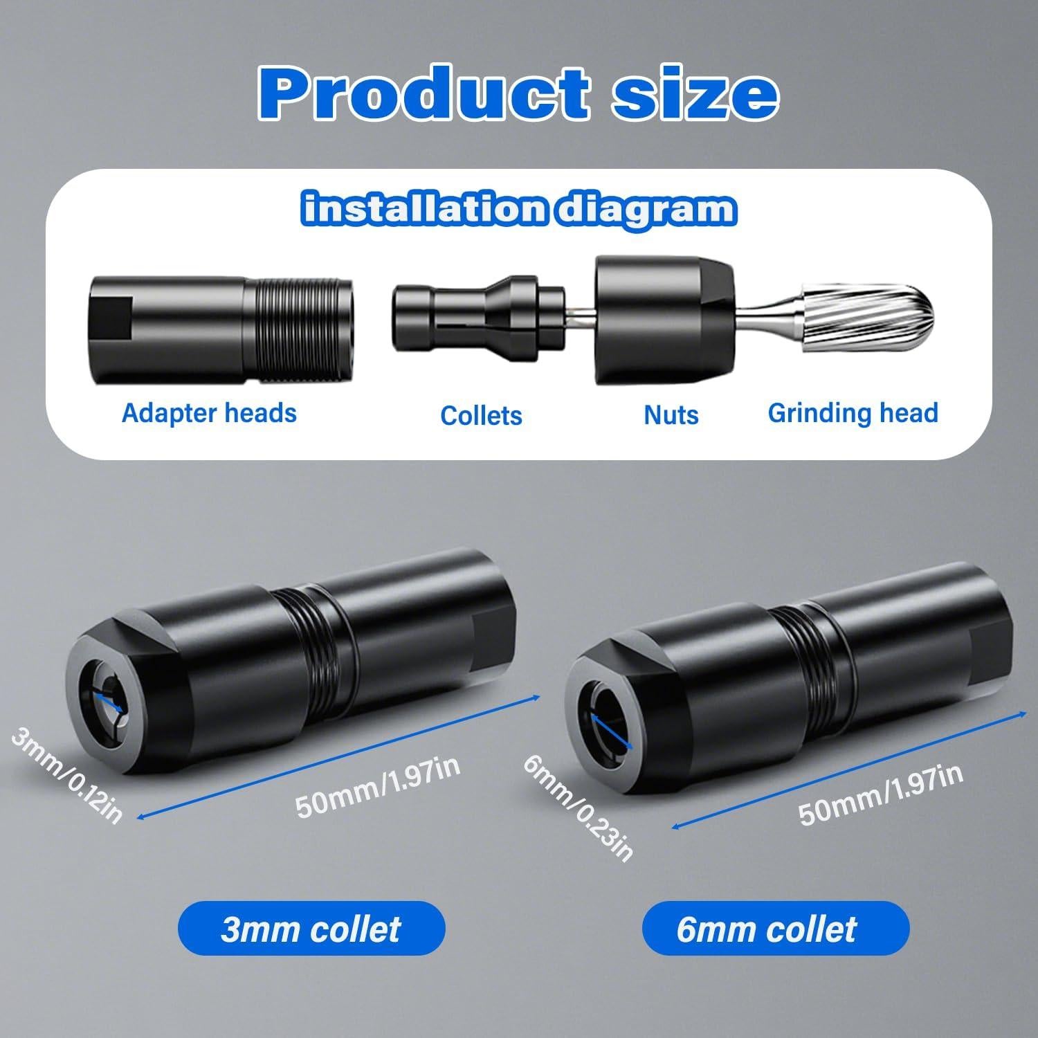 Kit de Adaptadores de Conversión Bssymay para Amoladora Angular 6mm/3mm