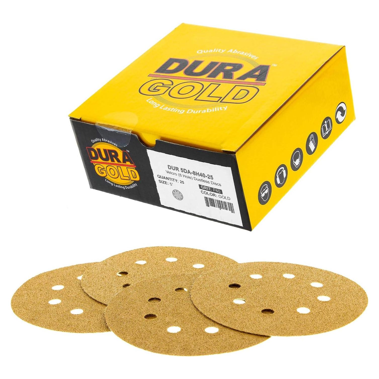 Discos de Lija Dura-Gold Premium 5" 40 Grano - 25 Unidades