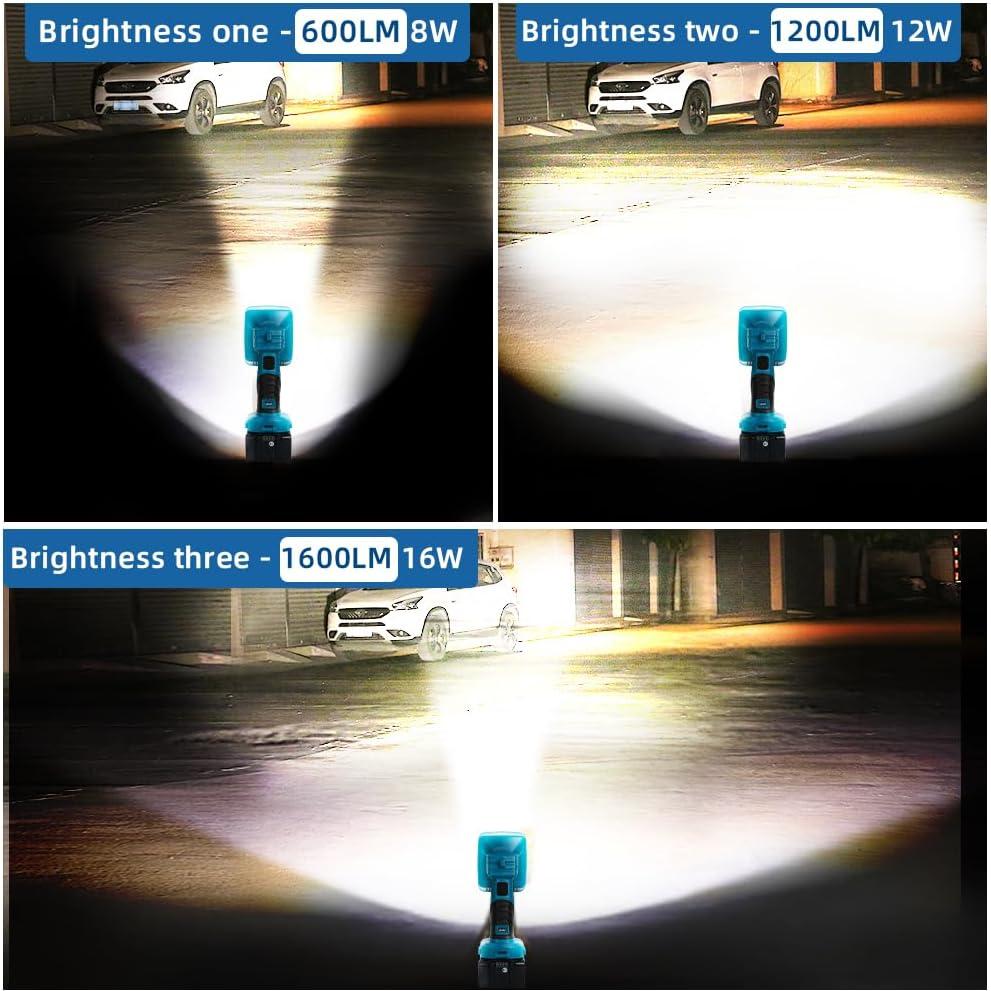 Linterna LED Inalámbrica Makita 18V 2000LM Azul WXD-16W