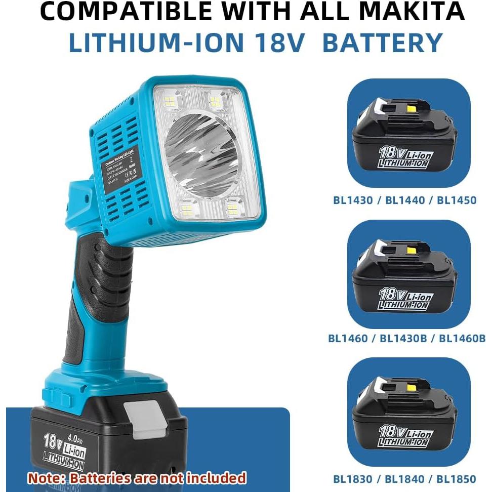 Linterna LED Inalámbrica Makita 18V 2000LM Azul WXD-16W