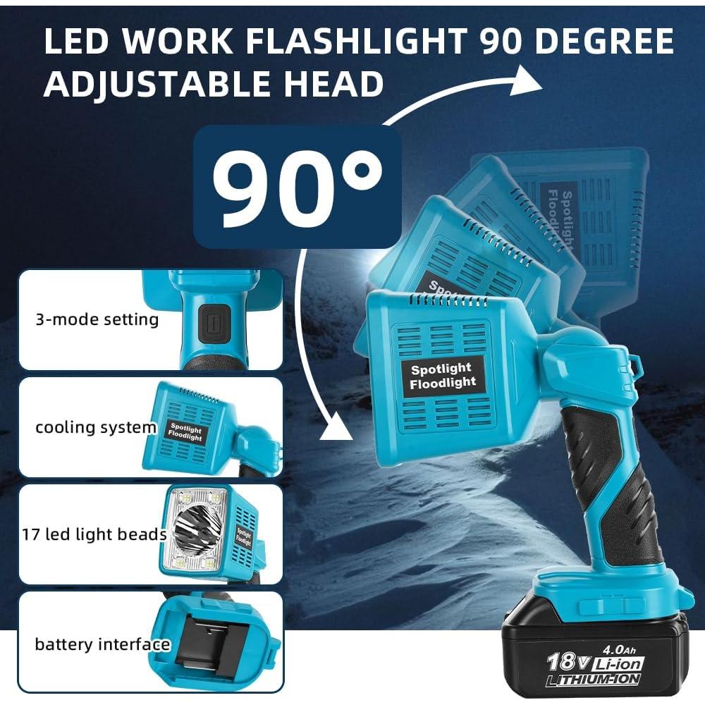 Linterna LED Inalámbrica Makita 18V 2000LM Azul WXD-16W