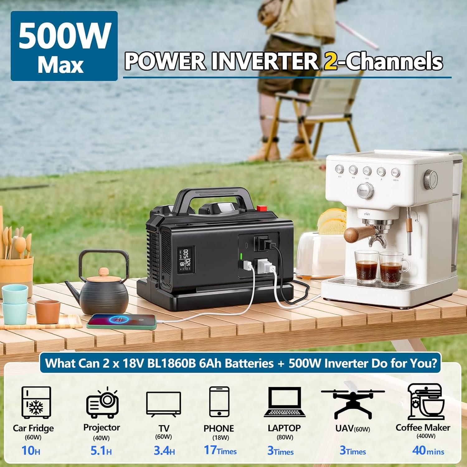 Inversor de Potencia 500W Onda Sinusoidal Pura Makita 18V