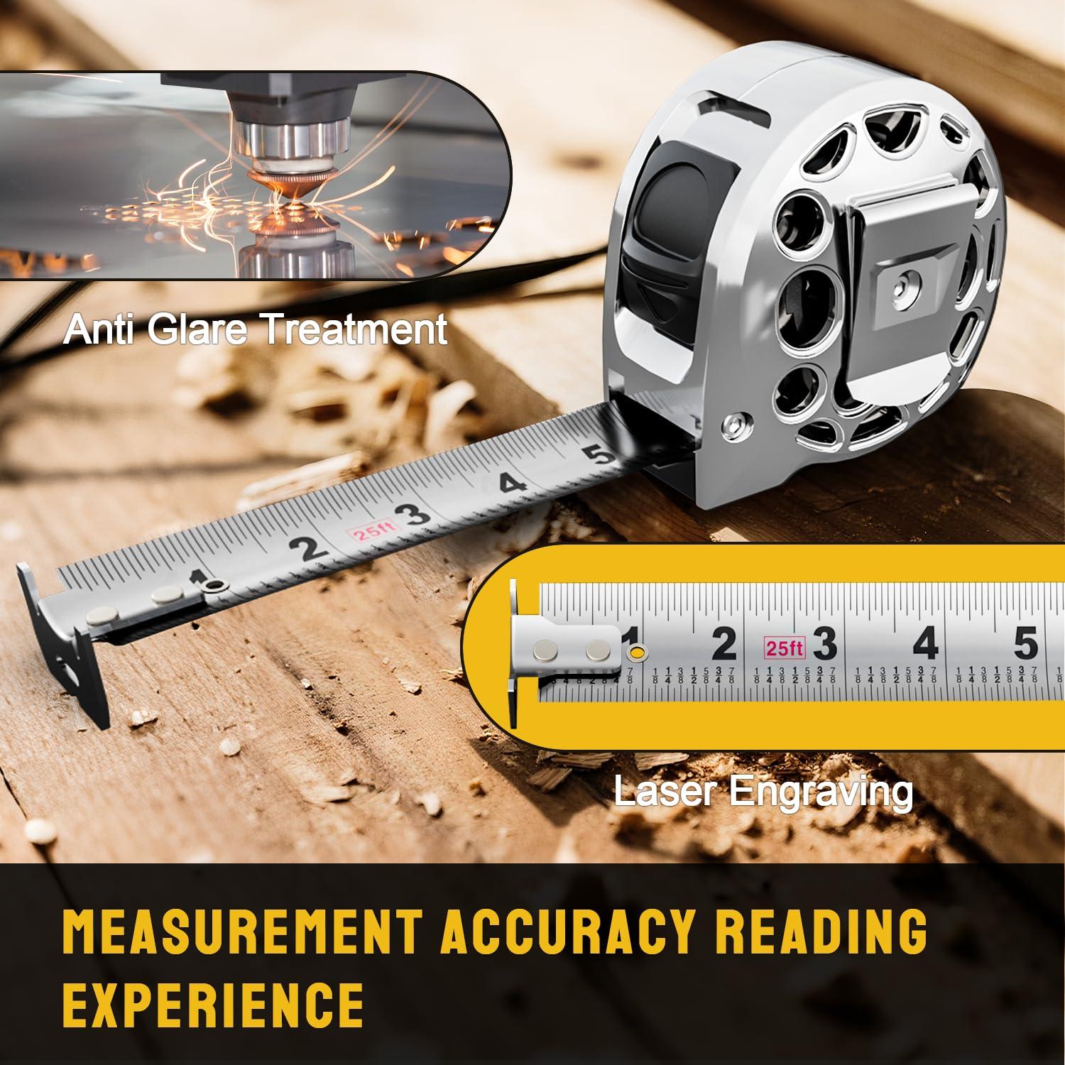 Cinta Métrica STEELITE 7.5M Acero Inoxidable Retráctil Plata