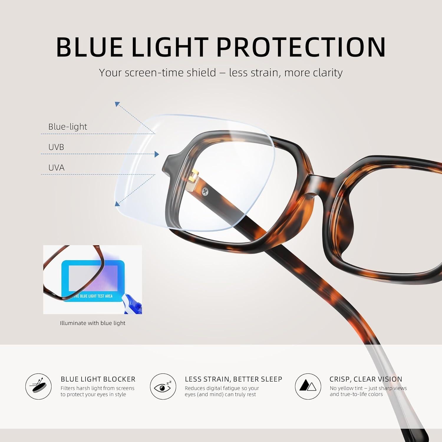 Gafas de Luz Azul para Mujer - Protección UV y Lentes Transparentes