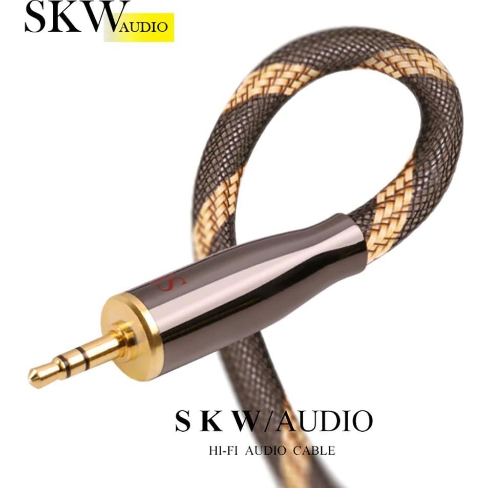 Cable AUX SKW 3.5mm Macho a Macho 1.5m Negro Trenzado