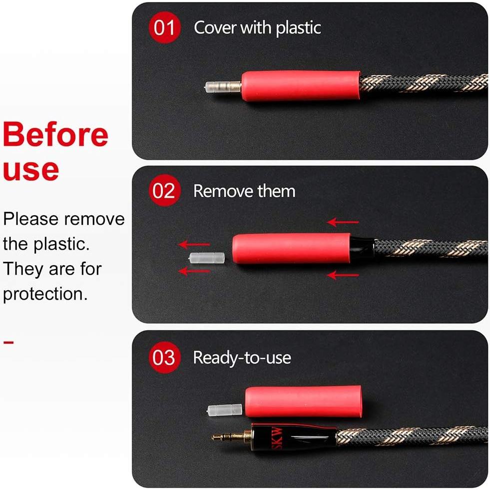 Cable AUX SKW 3.5mm Macho a Macho 1.5m Negro Trenzado