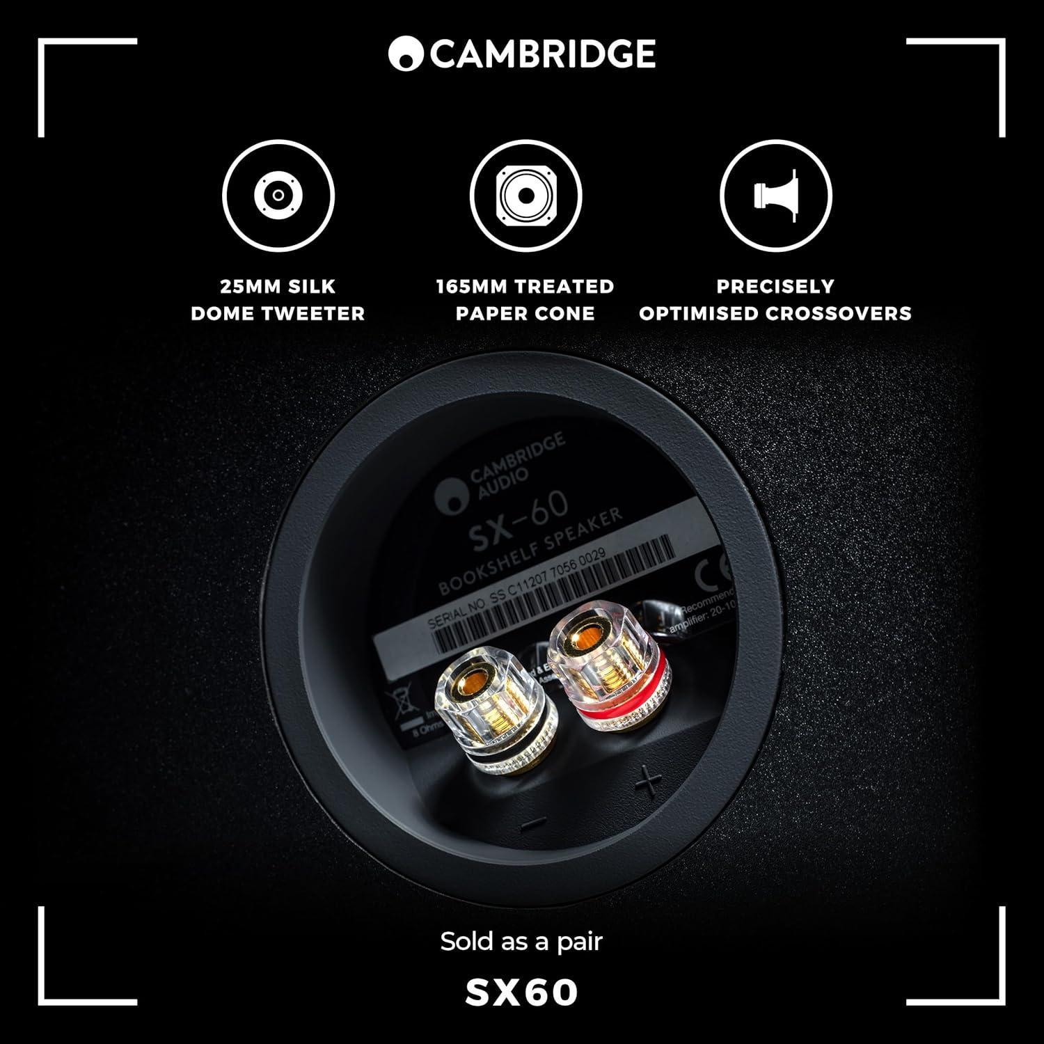 Altavoces de Estantería Cambridge Audio SX-60 - 100W - Par Negro Mate