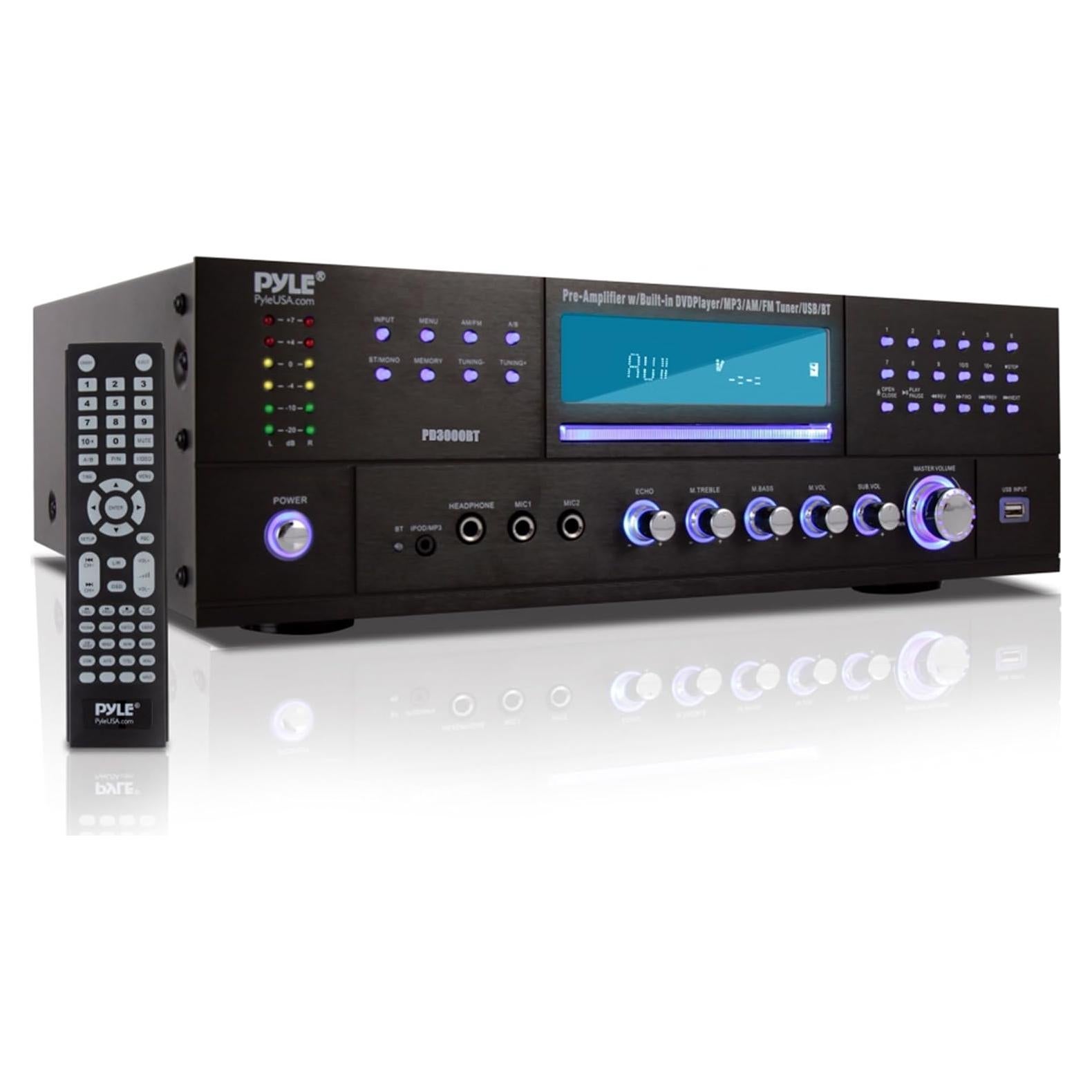 Amplificador Receptor Bluetooth Pyle PD3000BT 3000W 4 Canales