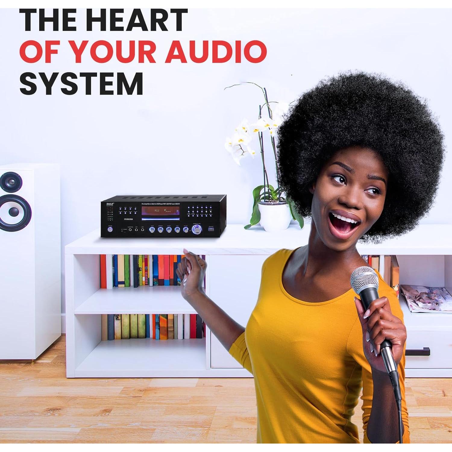 Amplificador Receptor Bluetooth Pyle PD3000BT 3000W 4 Canales