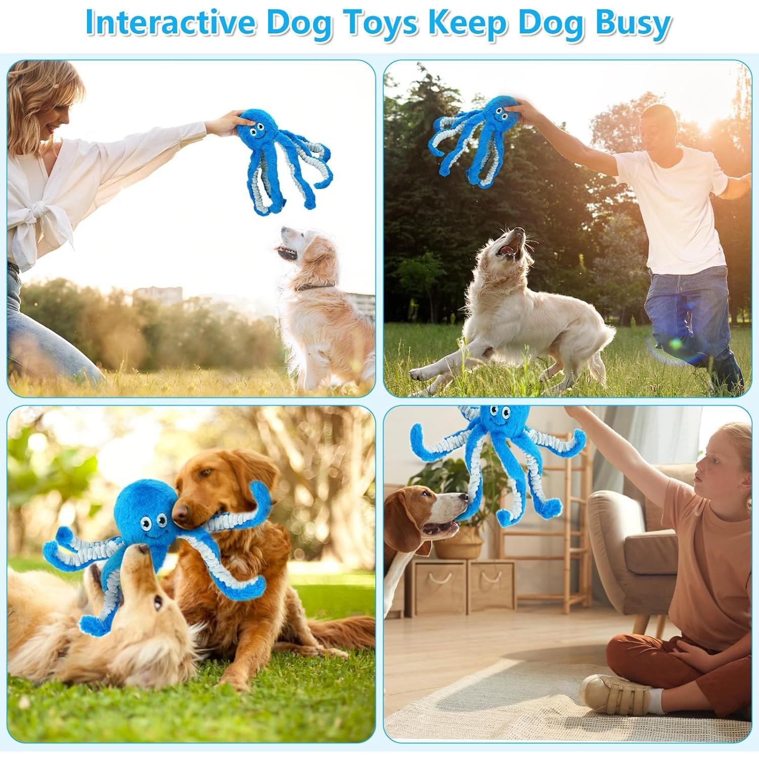 Juguete de Peluche para Perros Eneston Pulpo Interactivo 38cm