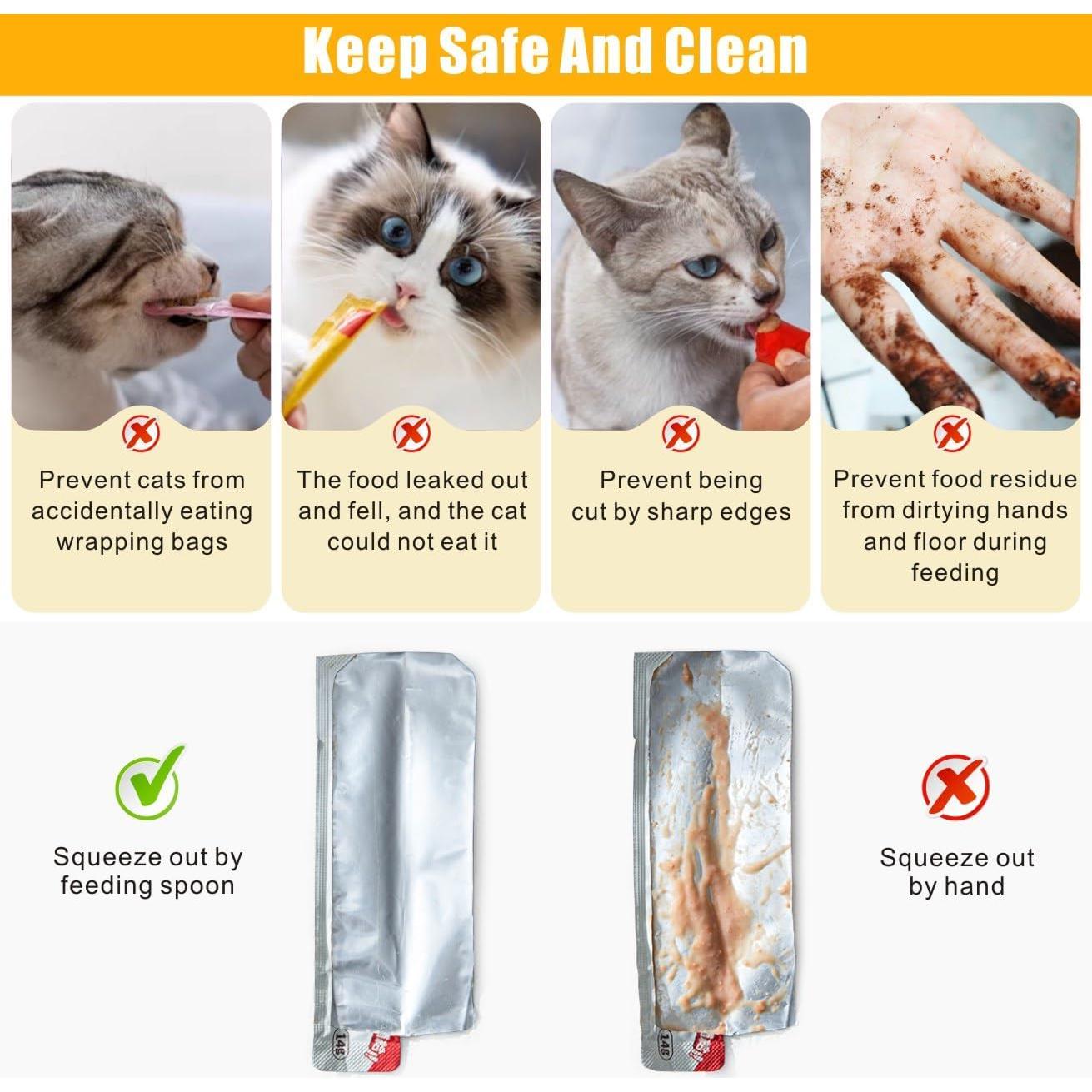 Cucharas para Alimentar Gatos Idepet - 4 Pcs Multifuncionales