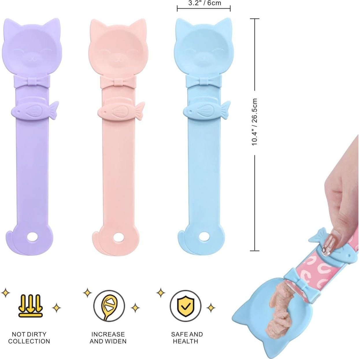 Cucharas para Alimentar Gatos Idepet - 4 Pcs Multifuncionales