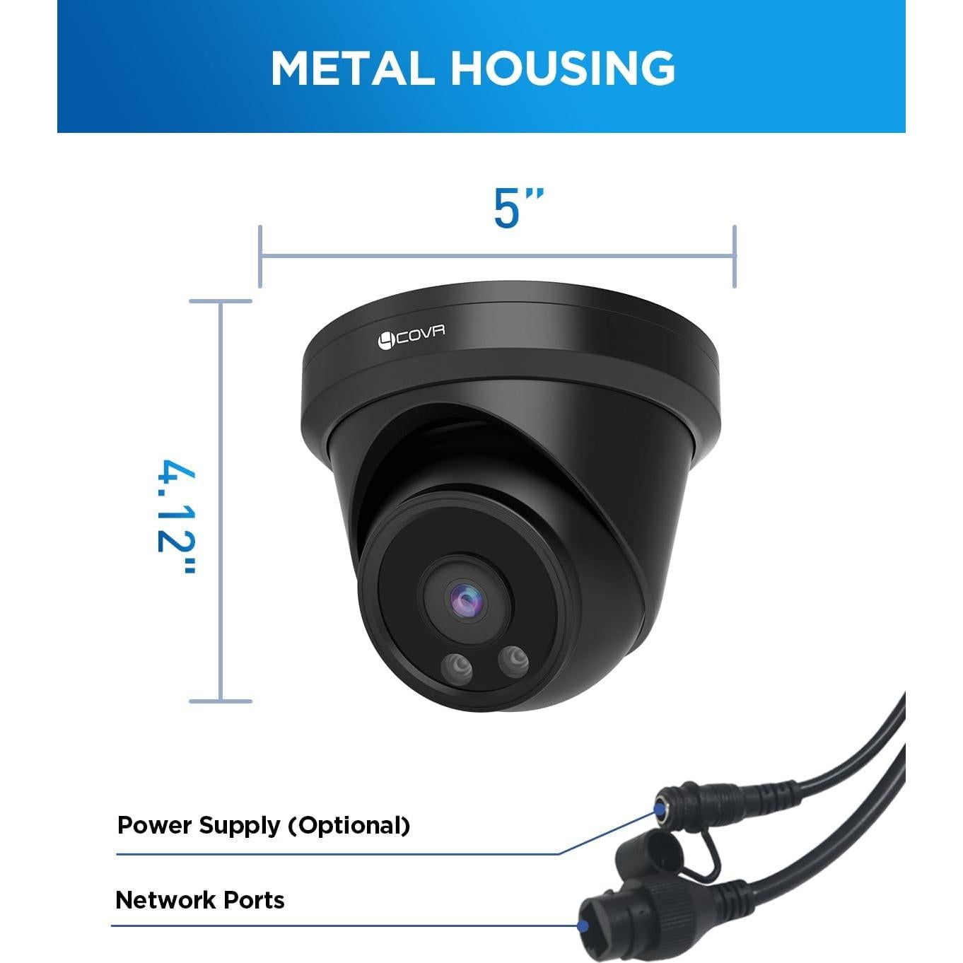 Cámara de Seguridad IP PoE 4COVR 8MP 4K con Audio y Visión Nocturna
