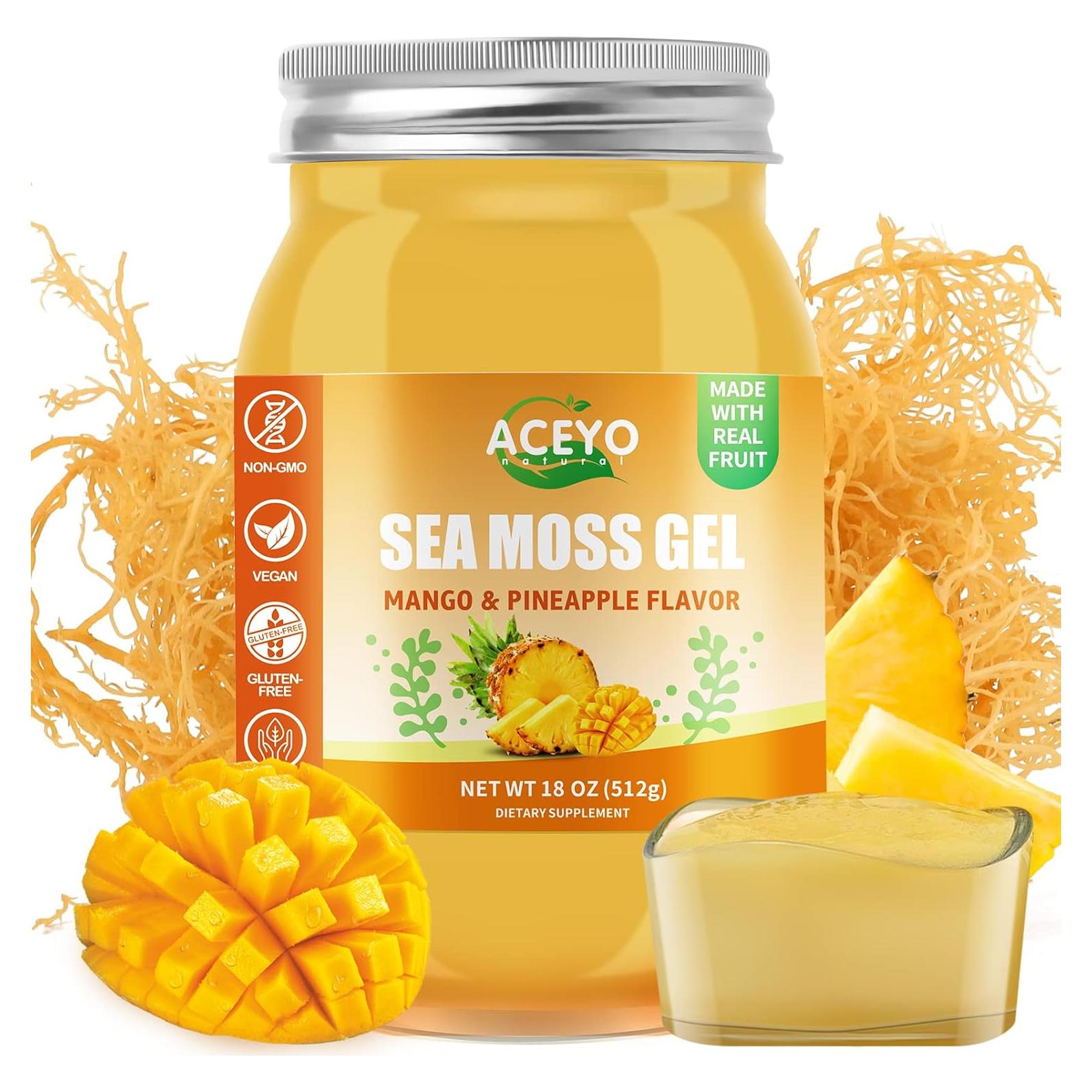 Gel de Musgo Marino Irlandés Crudo ACEYO 510g Sabor Mango Piña