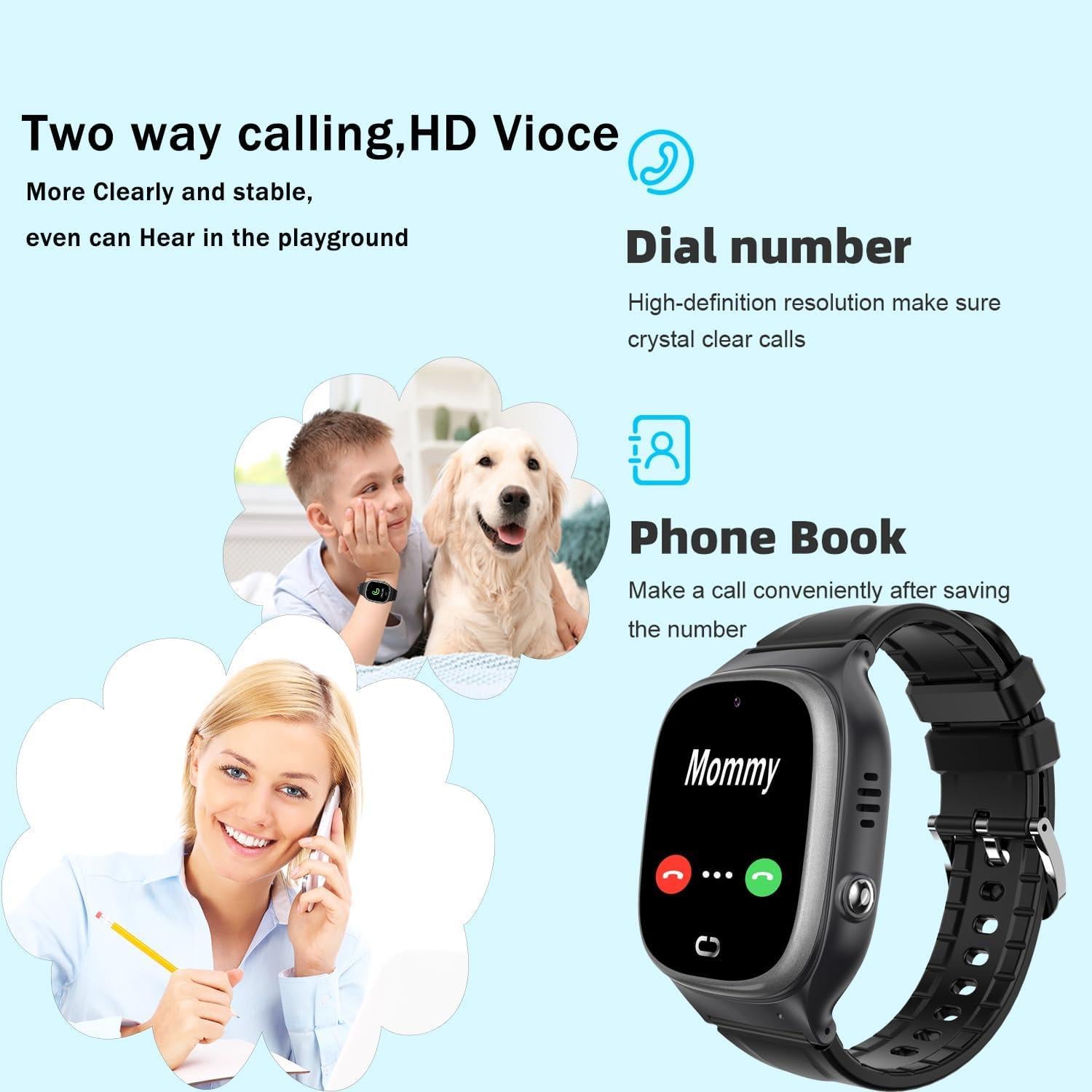 Reloj Inteligente Infantil Tykjszgs Negro 1.44" Pantalla Táctil