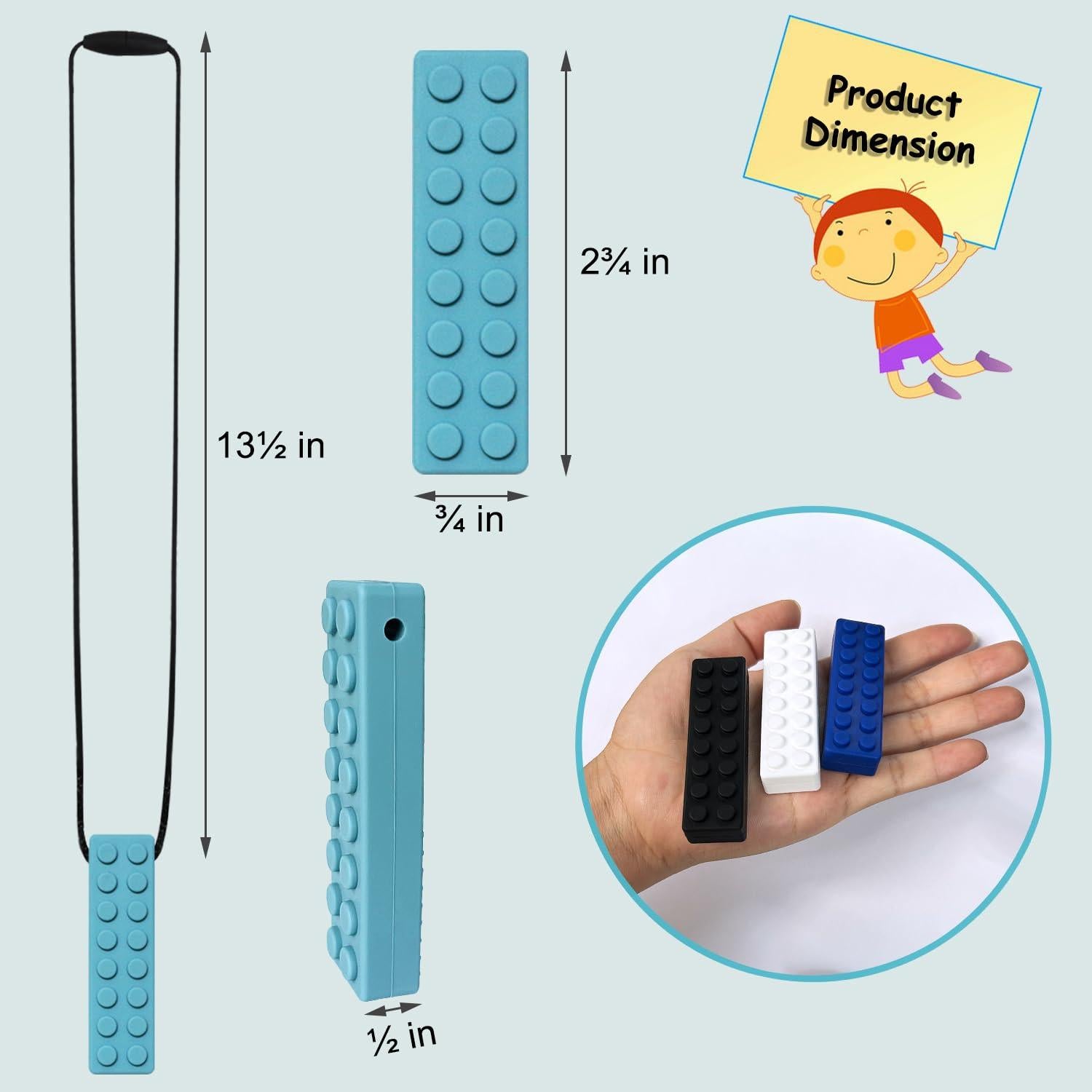 Collares Masticables Sensoriales Maberry - Paquete de 7 Silicona