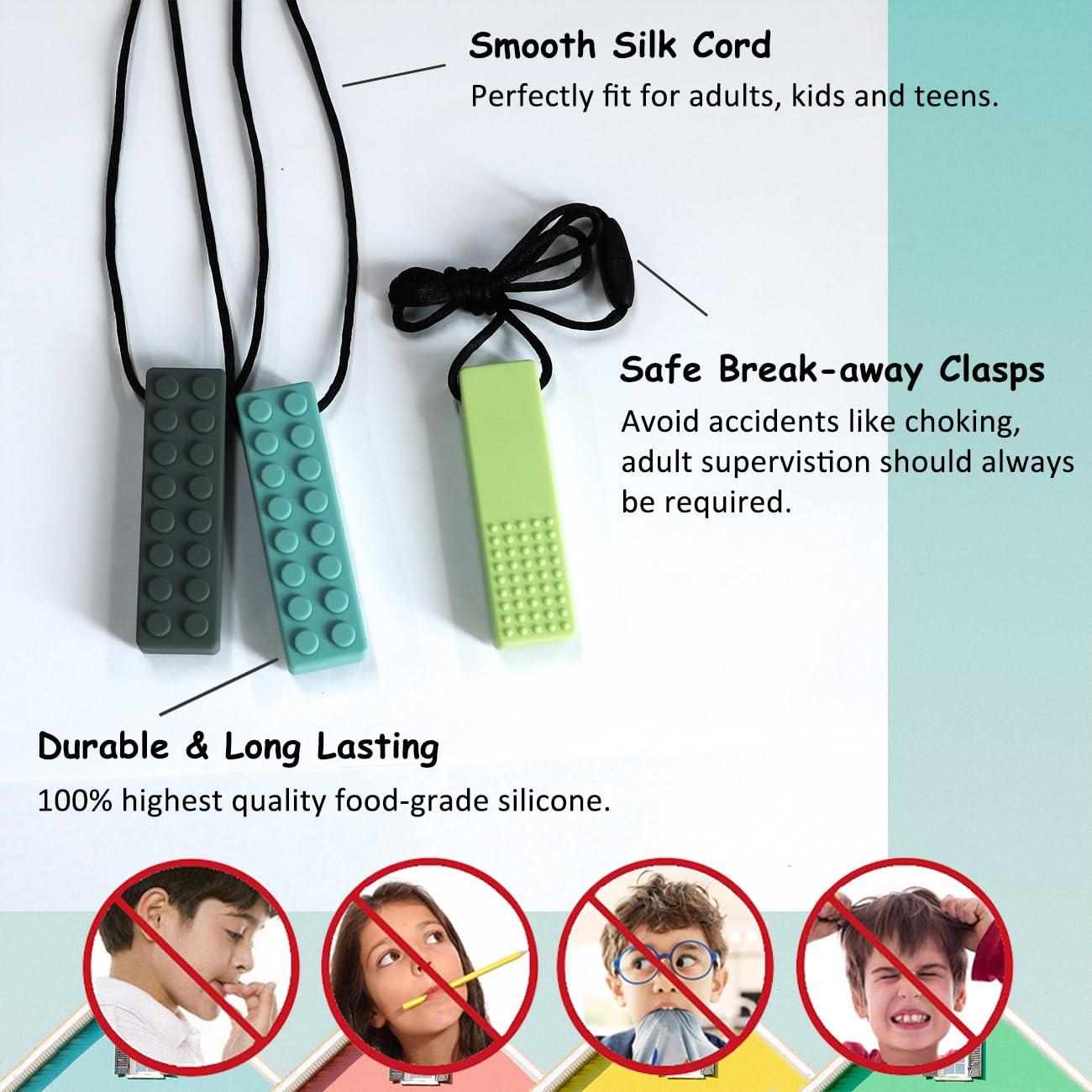 Collares Masticables Sensoriales Maberry - Paquete de 7 Silicona