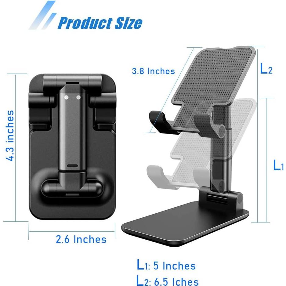 Soporte para Teléfono de Escritorio Meibao MT-6 Plegable Negro