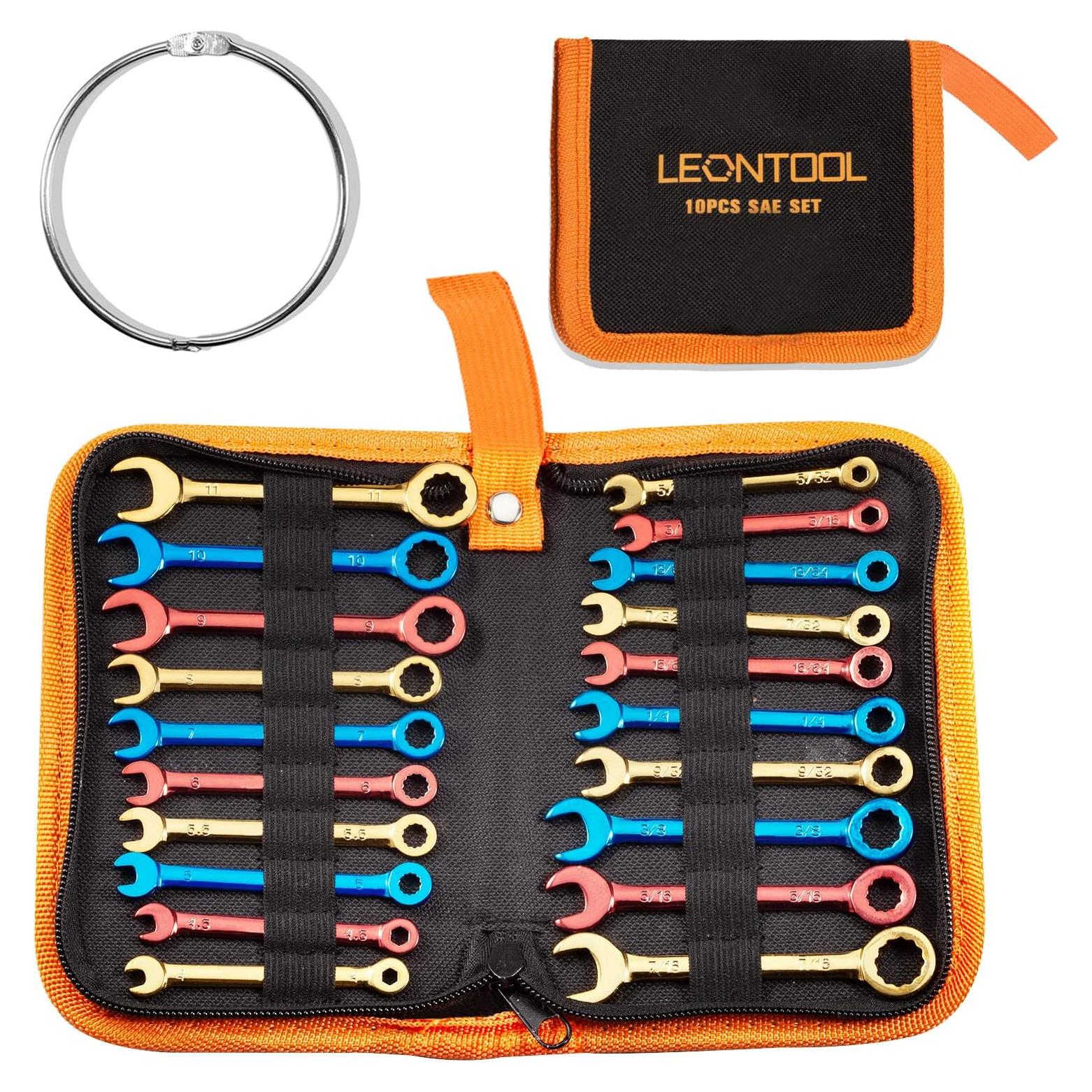 Juego de Llaves Combinadas LEONTOOL 20 PCS 4-11mm y SAE