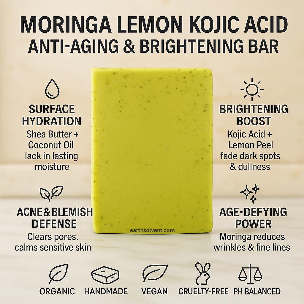 Jabón de Moringa Limón Earth Solvent 113 g - Antienvejecimiento