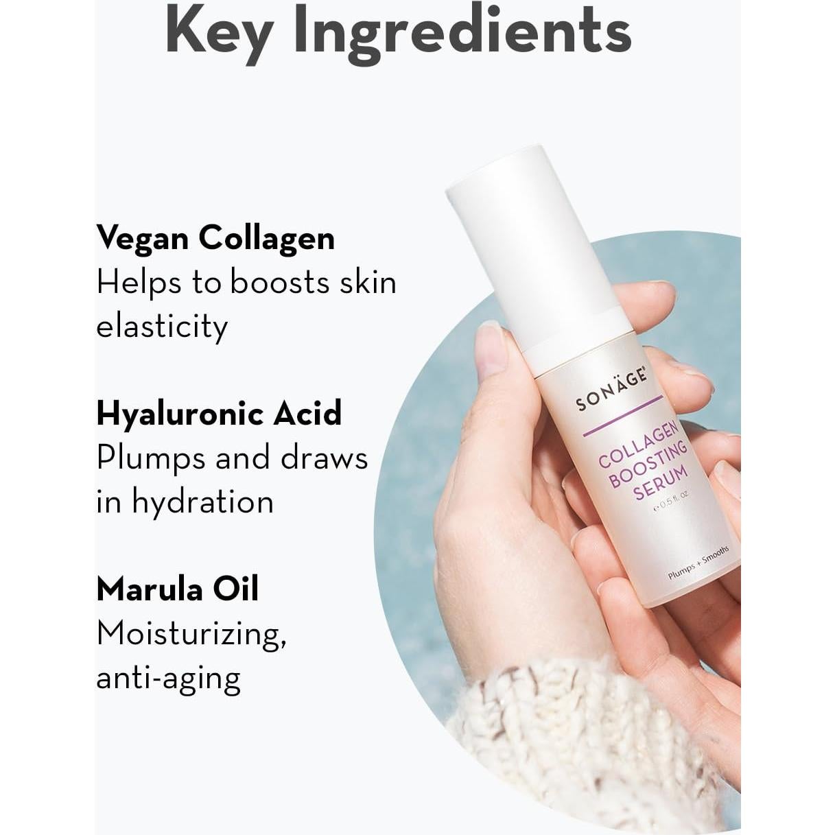 Suero Facial Vegano Aumentador de Colágeno Sonage 7.39 ml