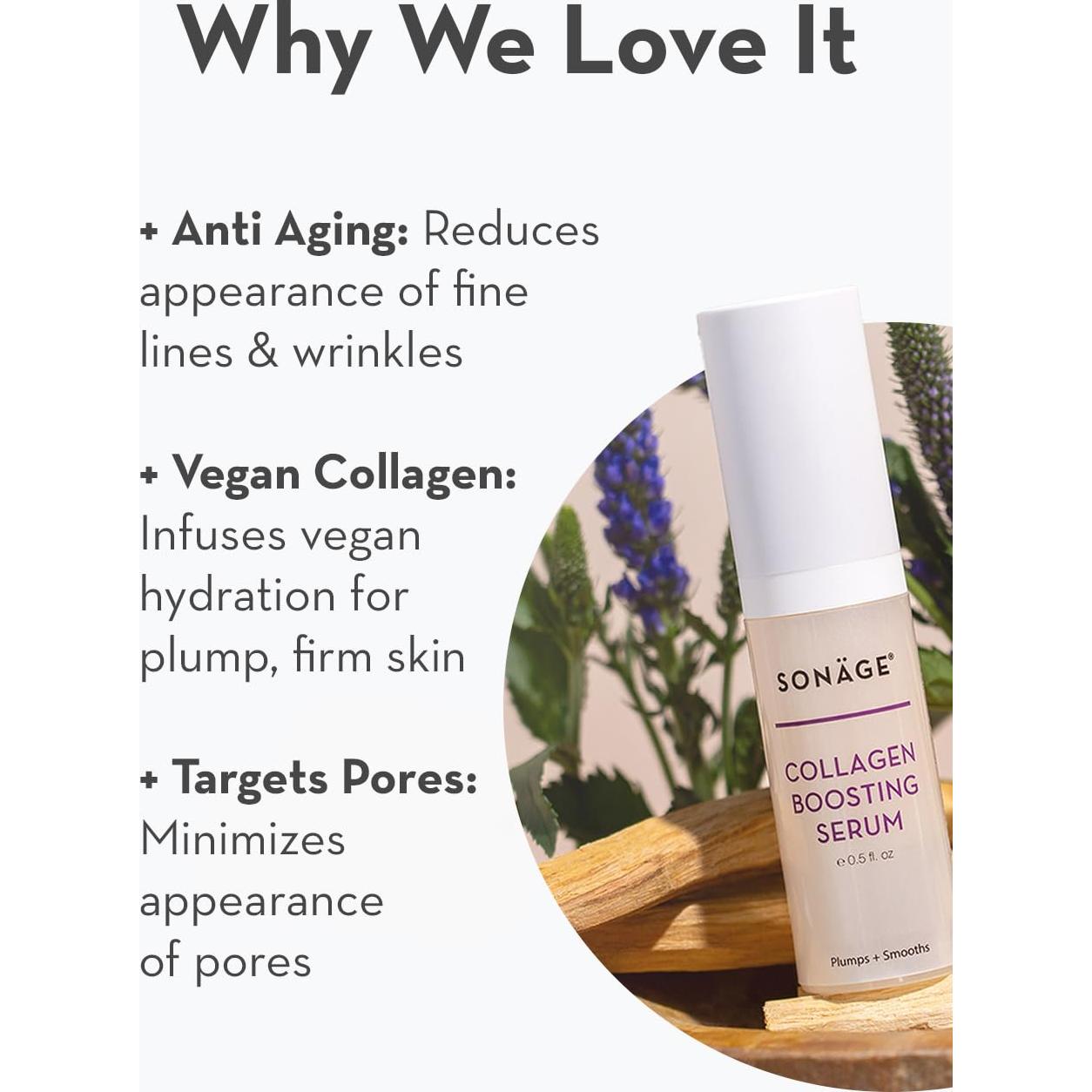 Suero Facial Vegano Aumentador de Colágeno Sonage 7.39 ml