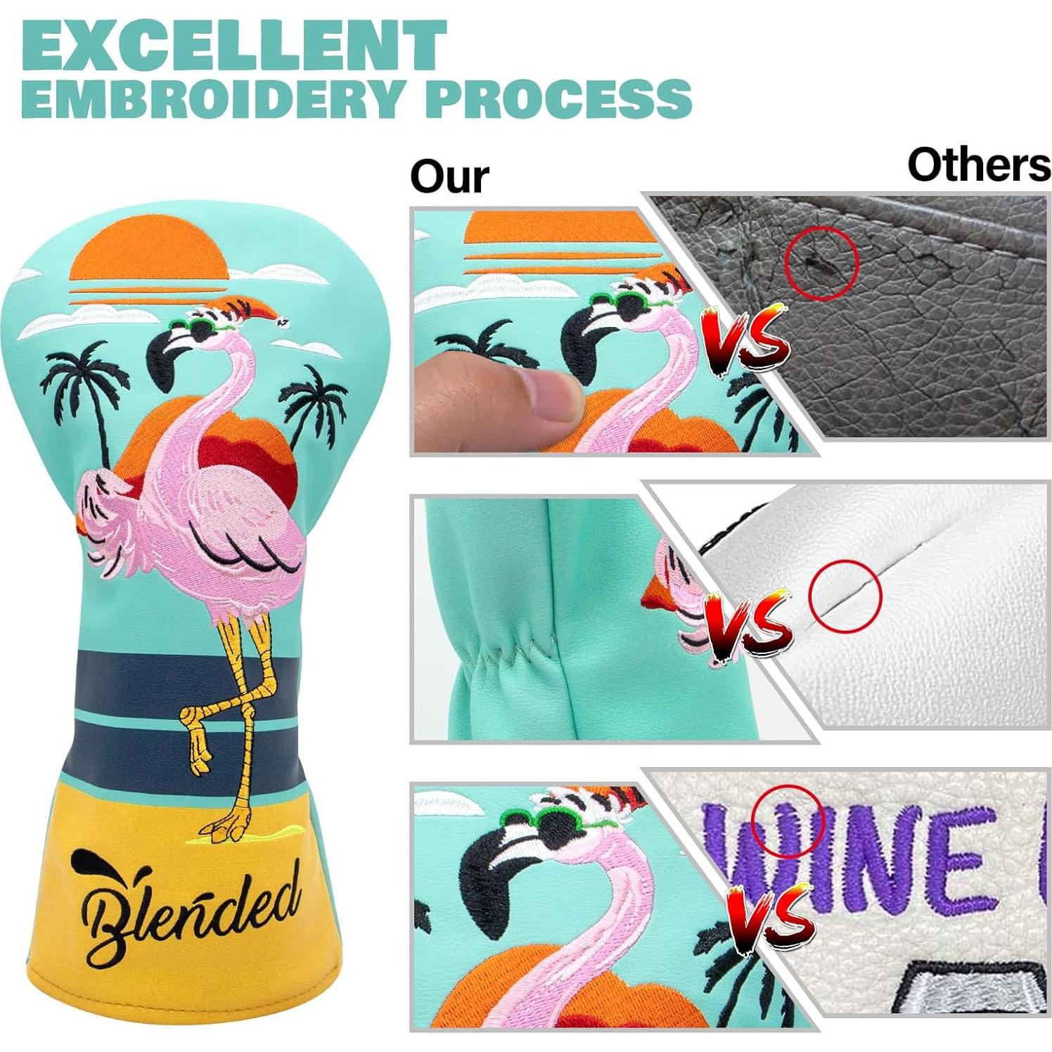 Cubiertas de Palos de Golf BAIRBRE 3PCS Cuero Azul