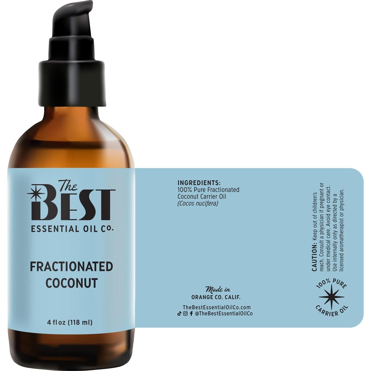 Aceite Portador de Coco Fraccionado El Mejor - 118 ml - Grado Premium