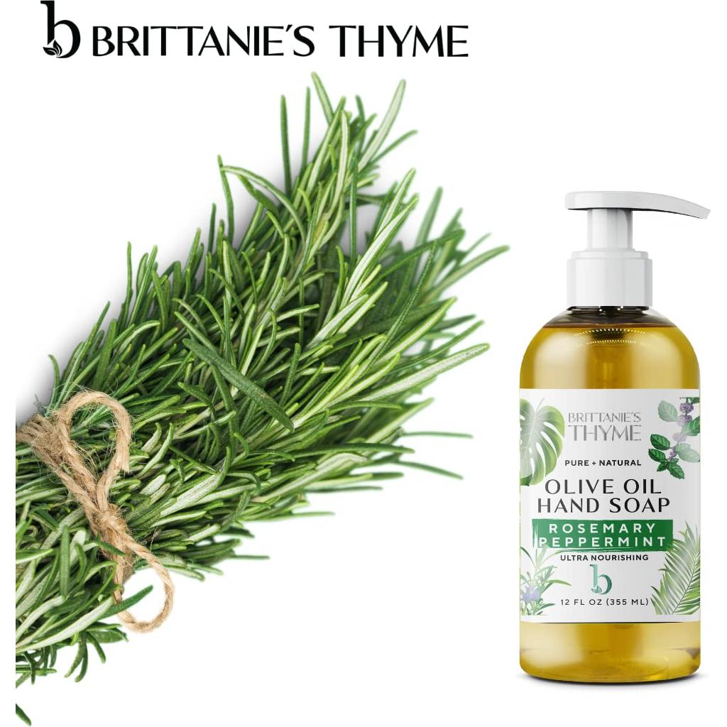 Jabón Líquido Vegano Brittanie Romero Menta 355 ml Paquete 3