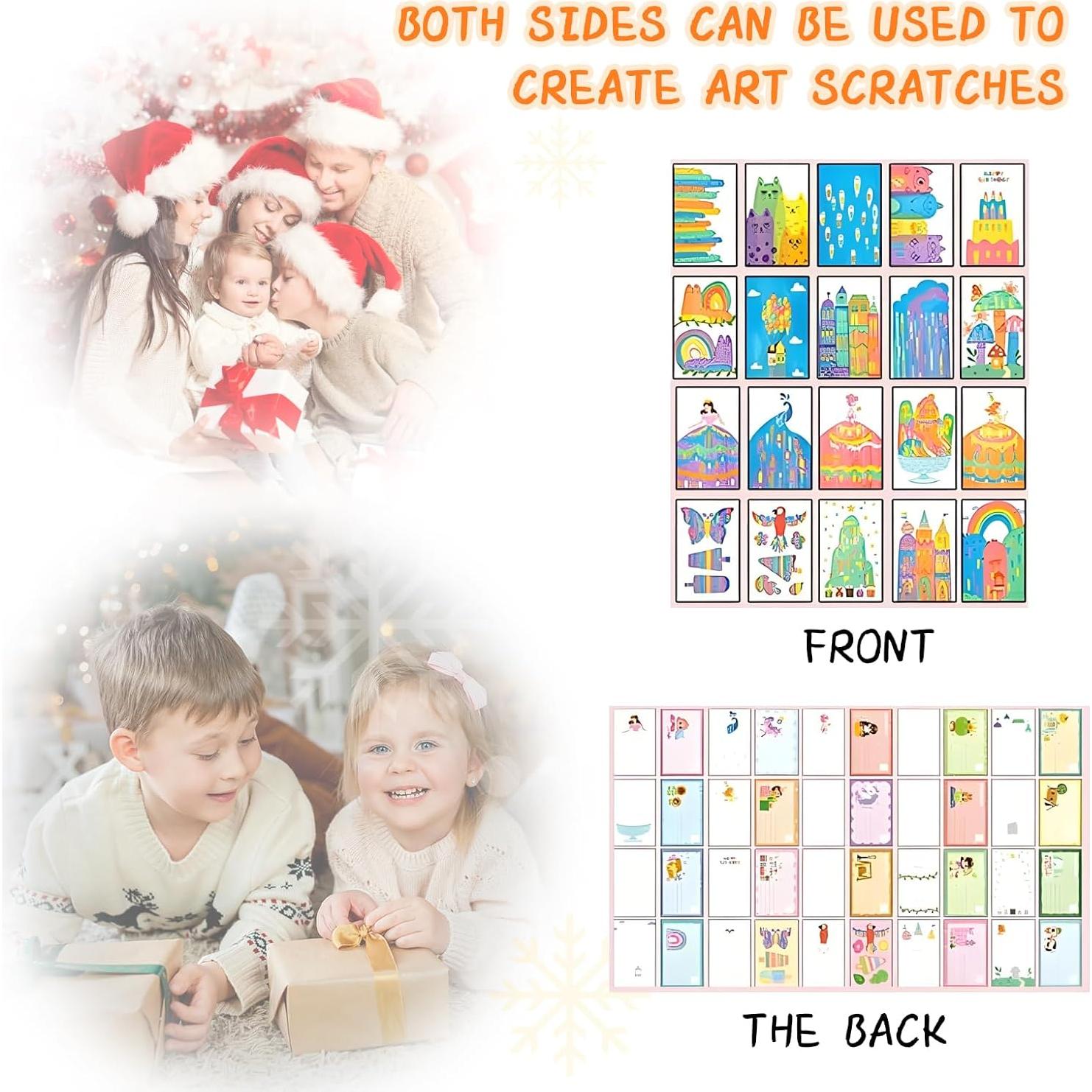 Kit de Arte de Rascado Arcoíris EGOBUY para Niños 2PCS