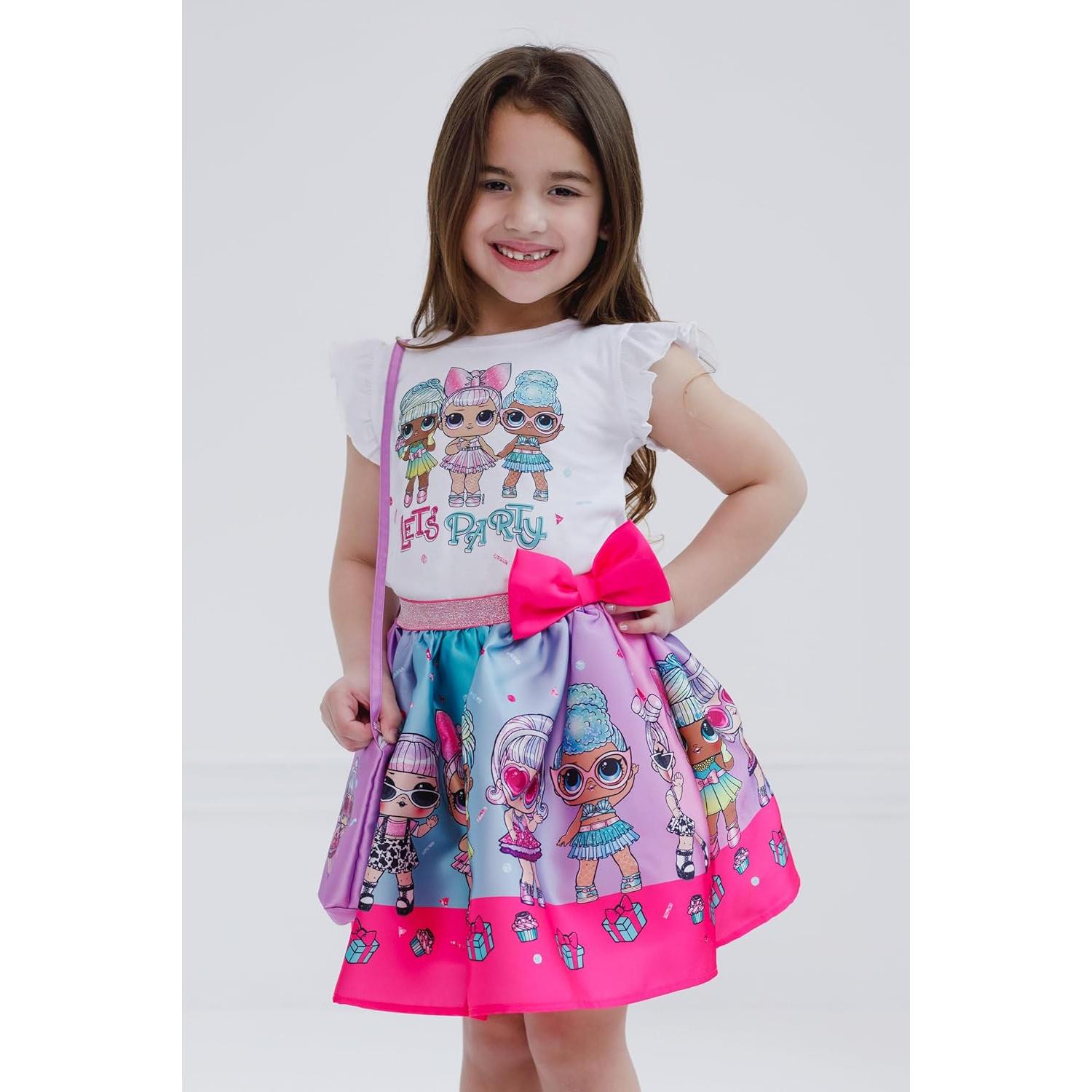 Conjunto 3 Piezas L.O.L. Surprise! Niñas 4 Años - Camiseta, Falda y Bolso