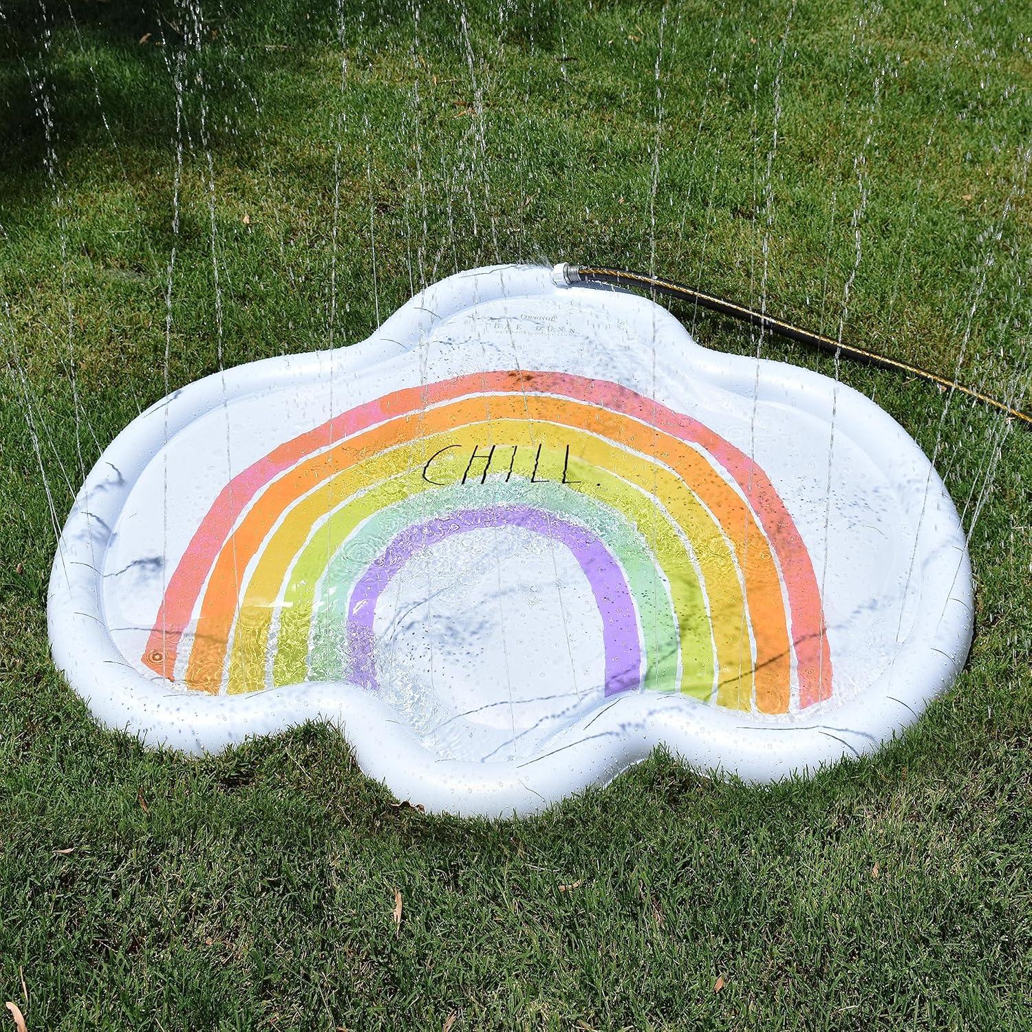 Rae Dunn Splash Pad Nube Arcoíris 25.4x22.86 cm - Juguete de Agua