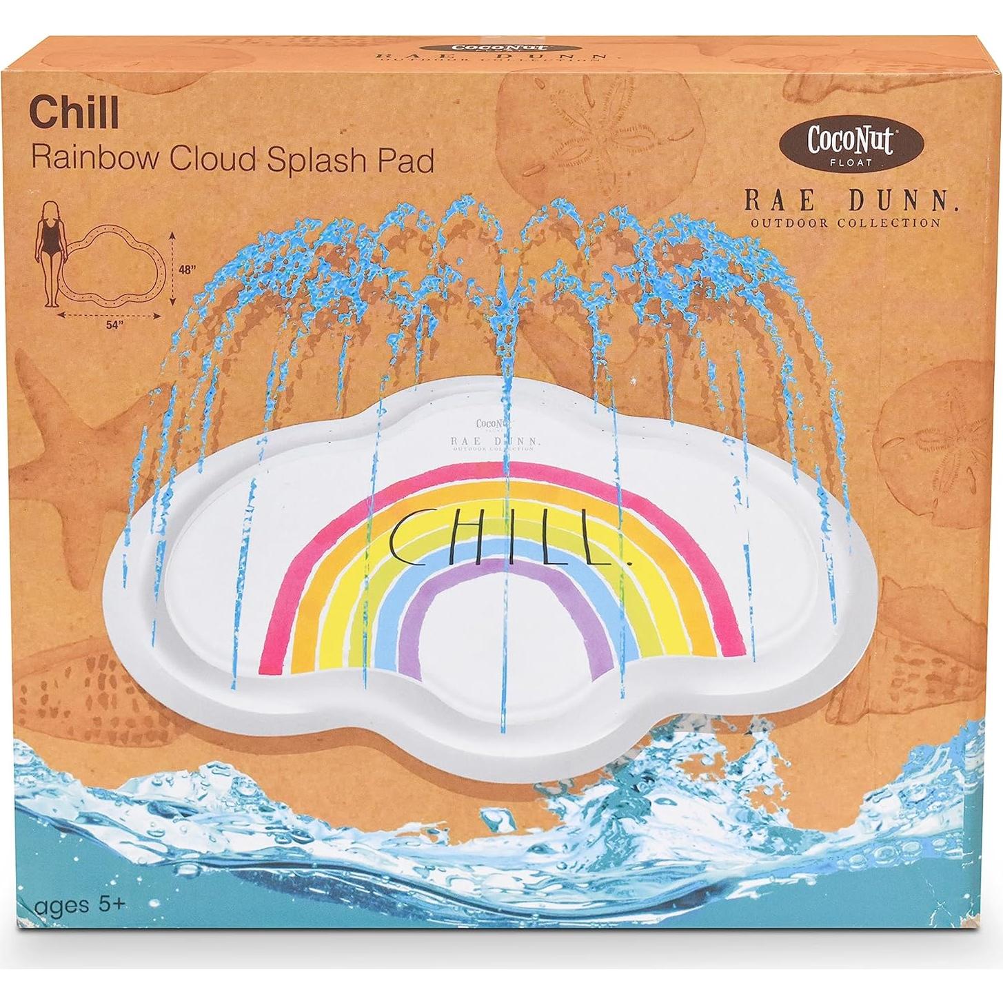 Rae Dunn Splash Pad Nube Arcoíris 25.4x22.86 cm - Juguete de Agua