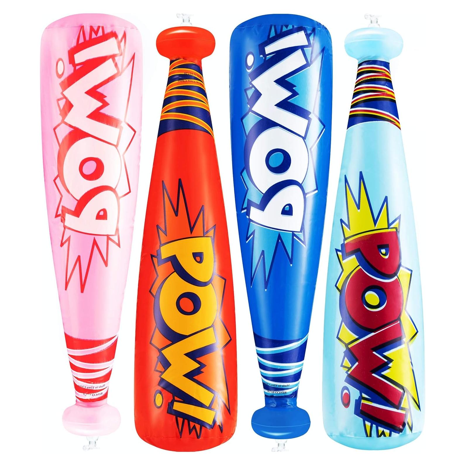 Bate de béisbol inflable Bedwina 20" - Paquete de 12 colores