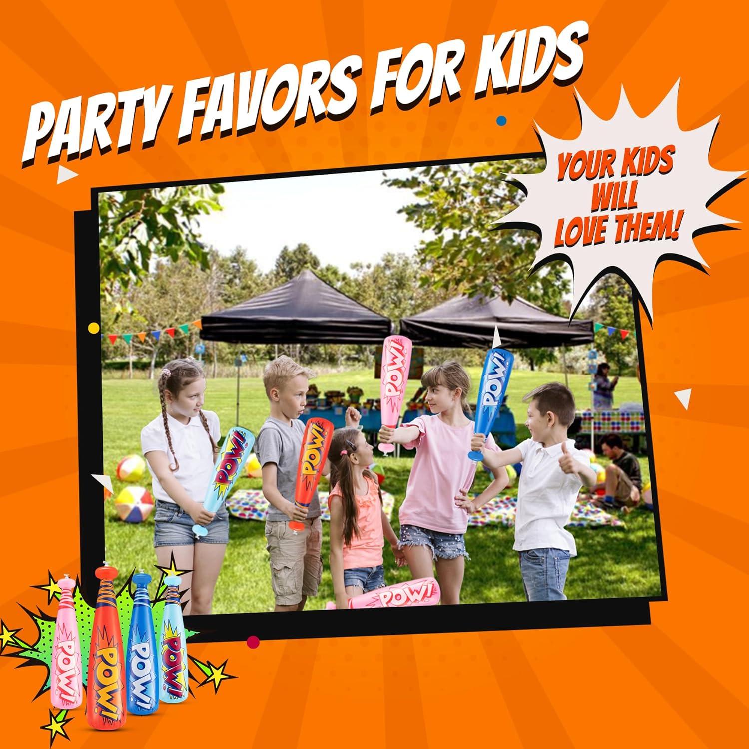 Bate de béisbol inflable Bedwina 20" - Paquete de 12 colores