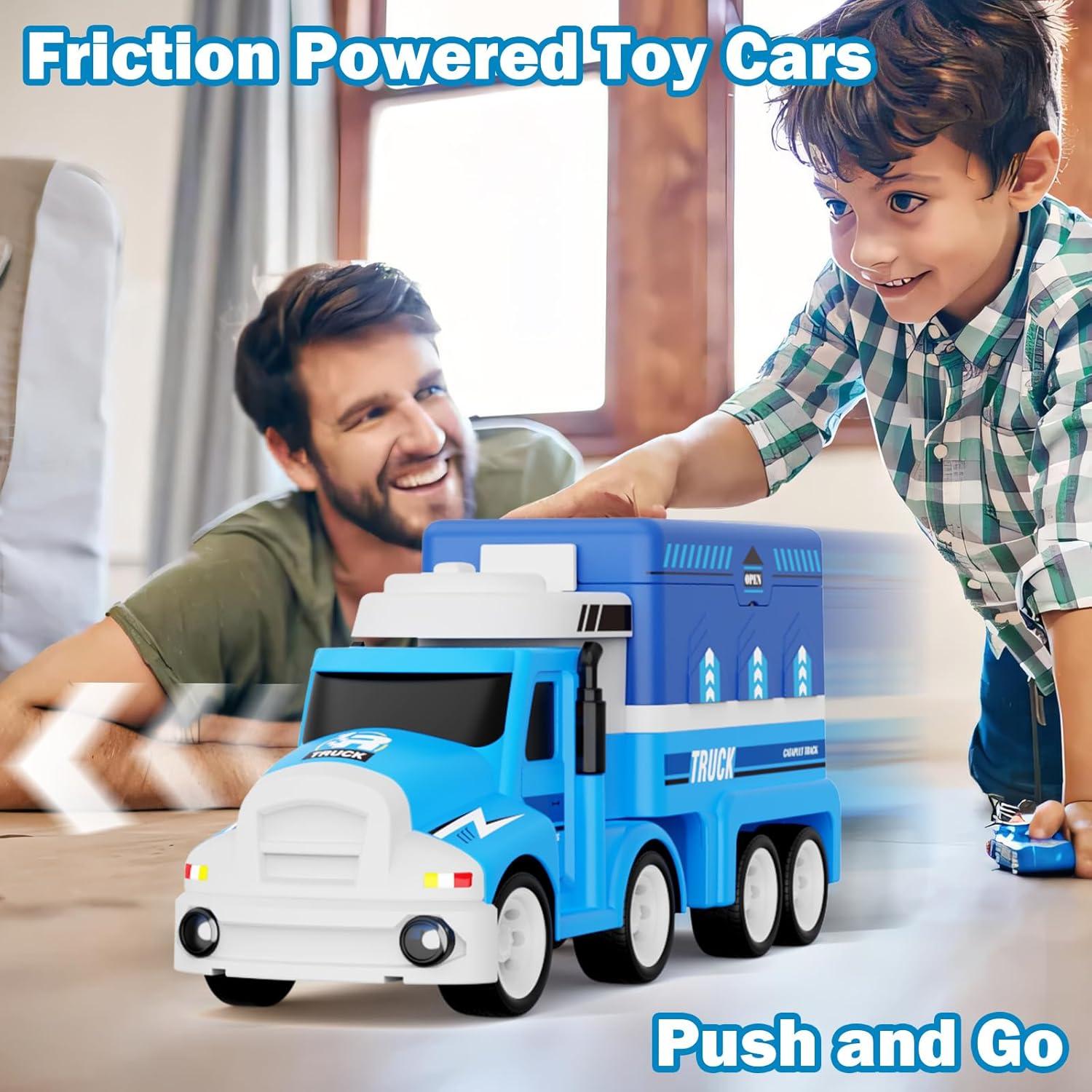 Juguete de Camión Dwi Dowellin con 8 Coches y Pista de Carreras