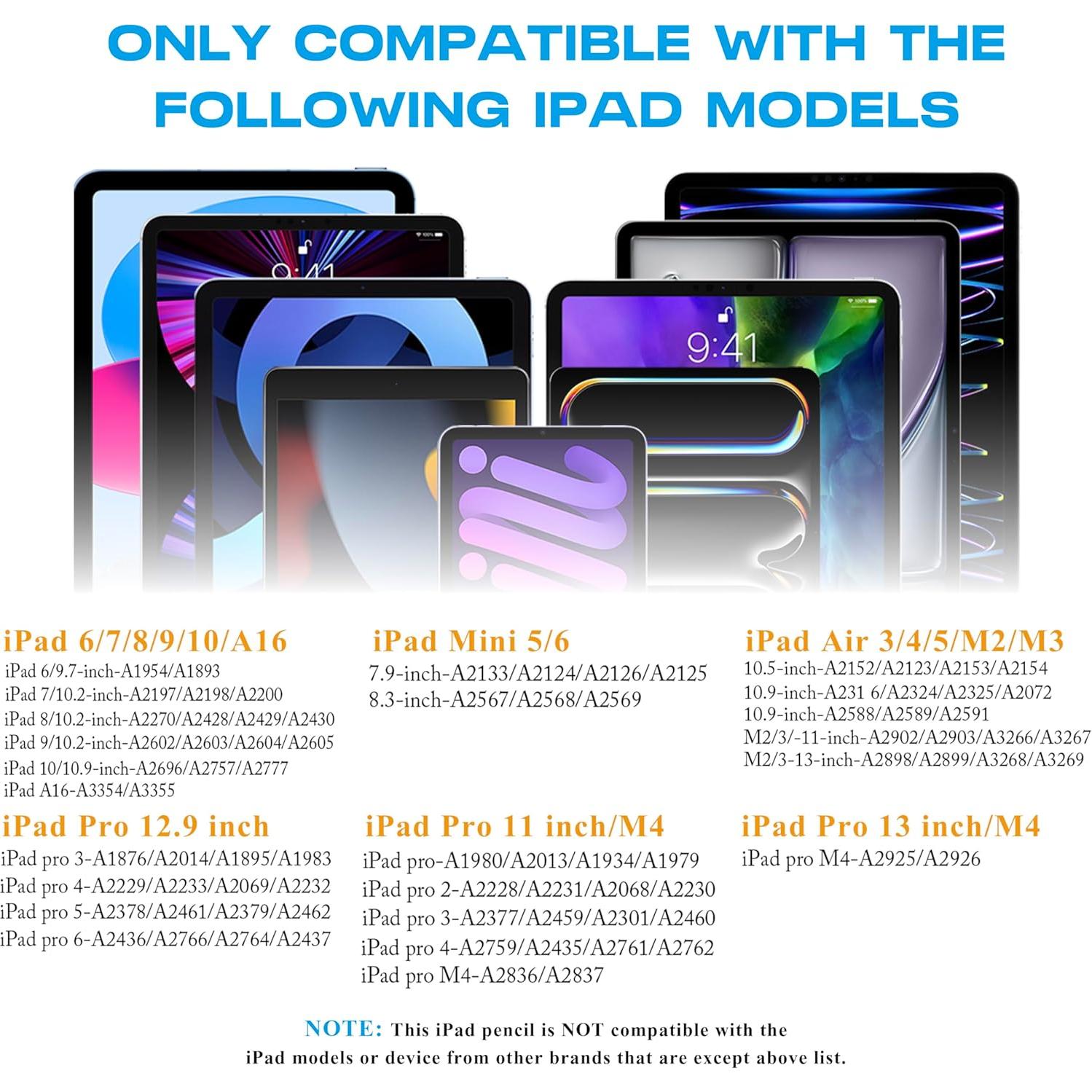 Lápiz Stylus CMARS para iPad 6ta-10ma Gen, Carga Rápida