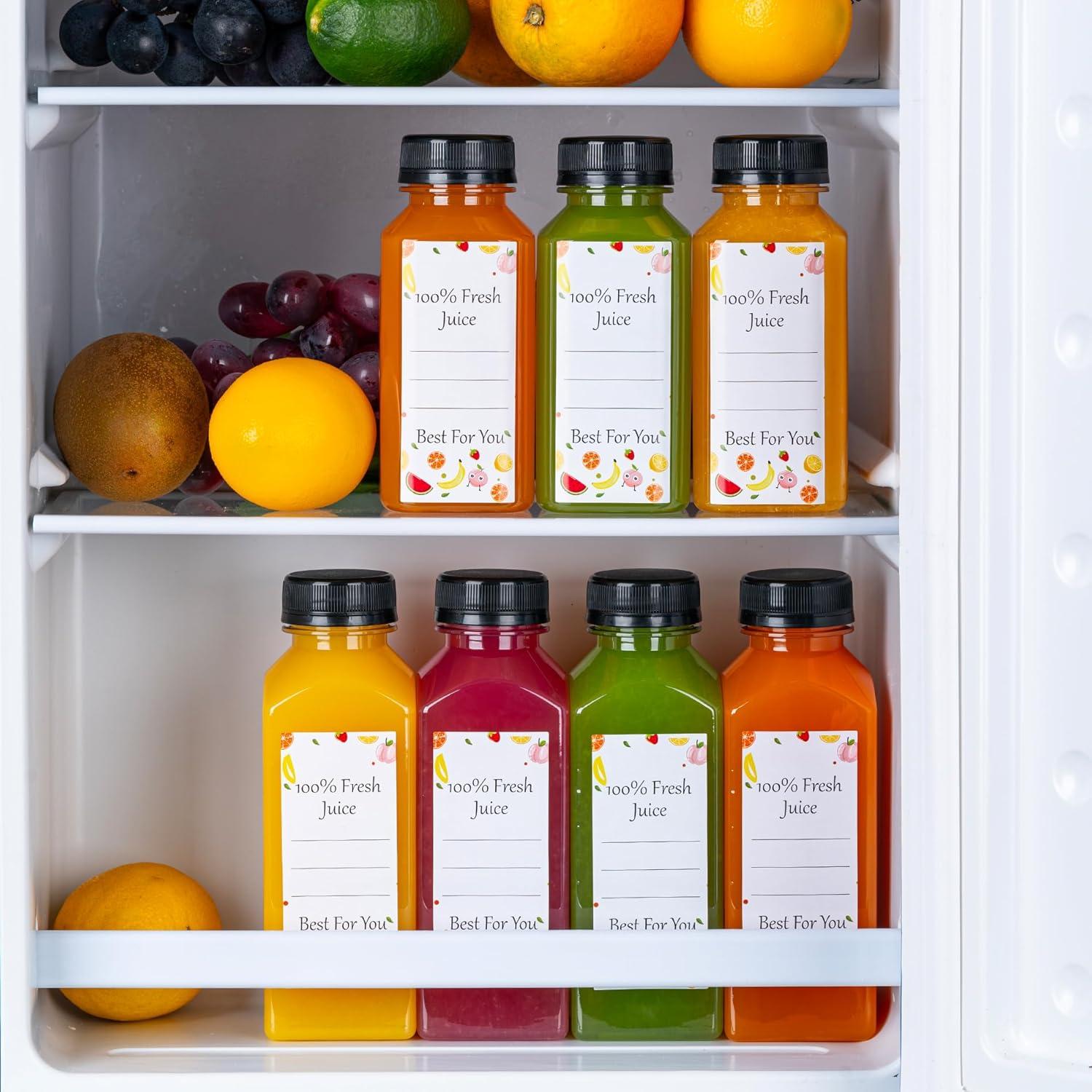 Botellas de Jugo Reutilizables BOOMIBOO 15Pcs 236ml con Tapas
