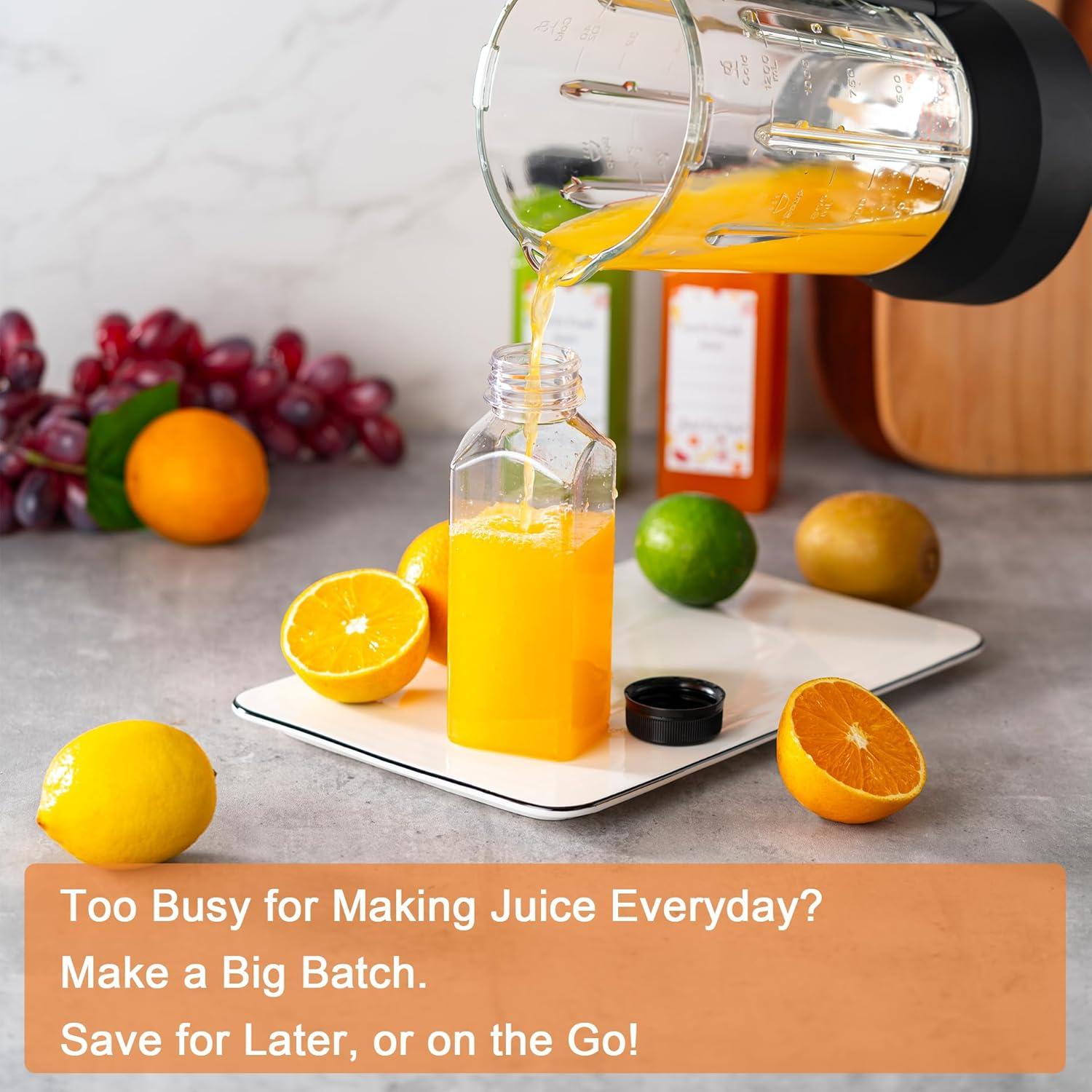 Botellas de Jugo Reutilizables BOOMIBOO 15Pcs 236ml con Tapas