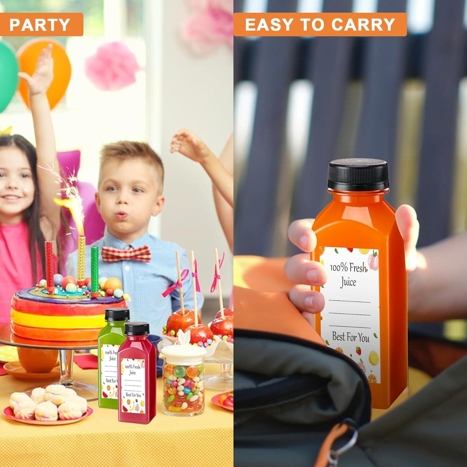 Botellas de Jugo Reutilizables BOOMIBOO 15Pcs 236ml con Tapas